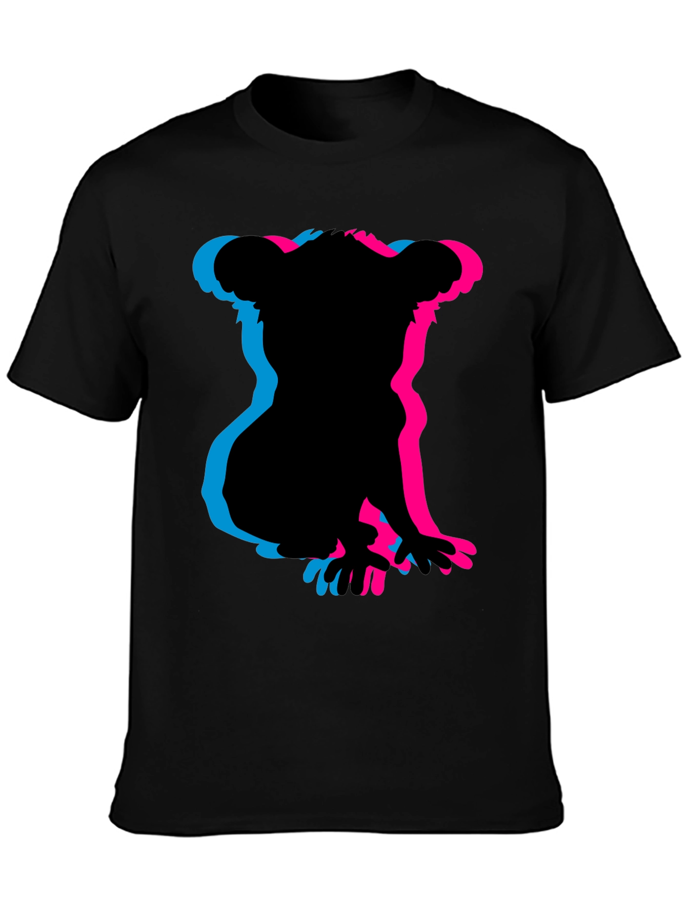 Koala 3D Silhouette Black Graphic Tee