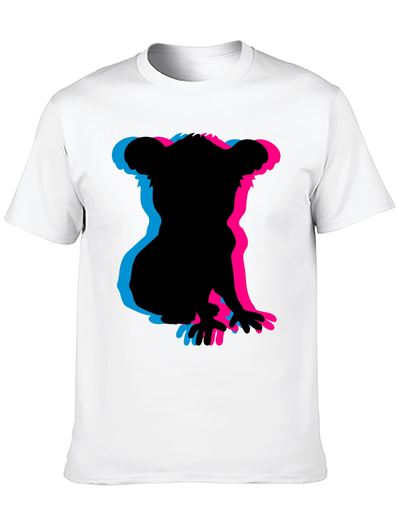 Koala 3D Silhouette Black Graphic Tee