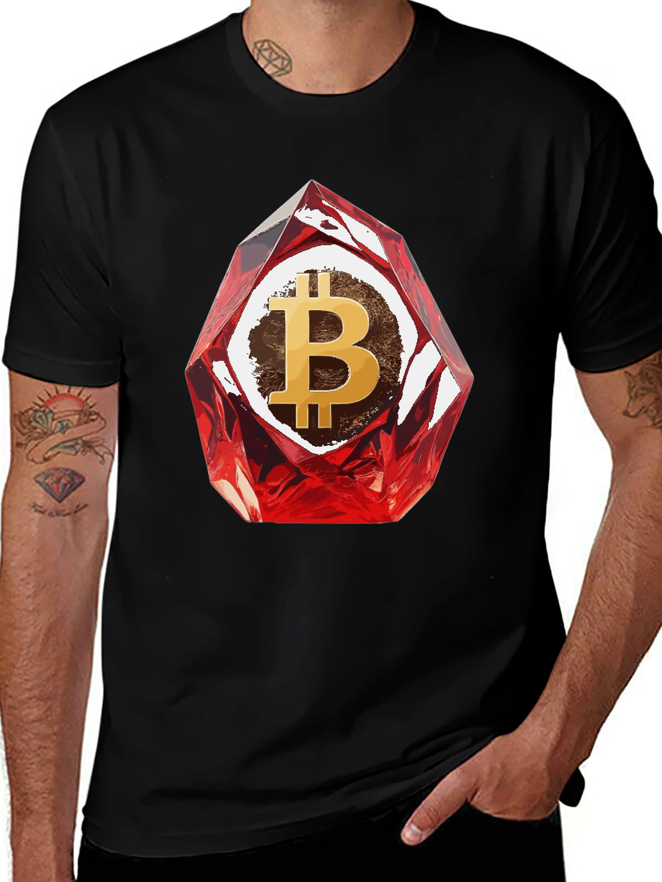 Bitcoin Gemstone Graphic Tee - Crypto Fashion