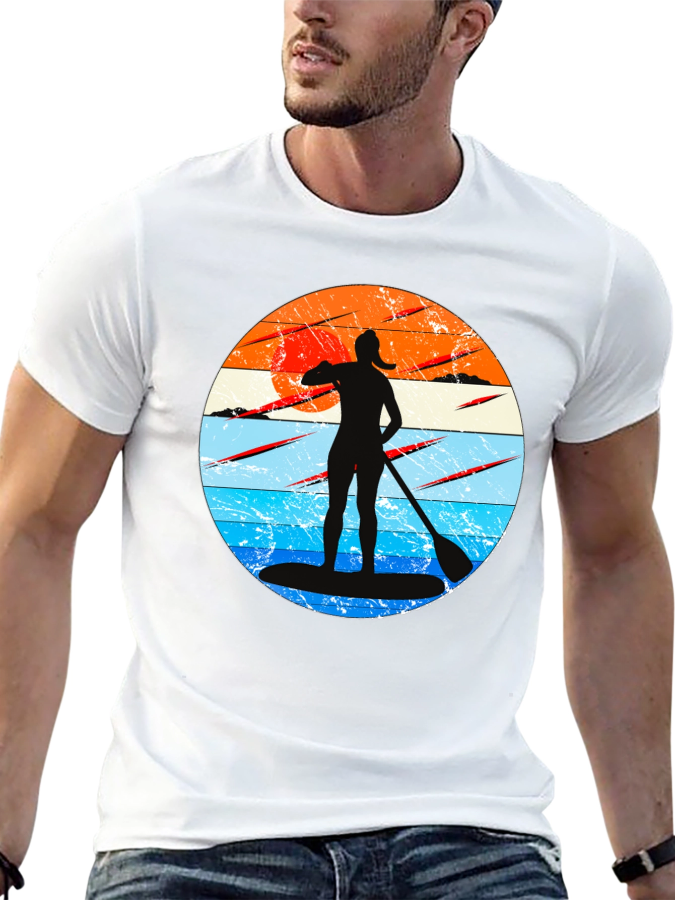 Paddleboarder Sunset Graphic Tee