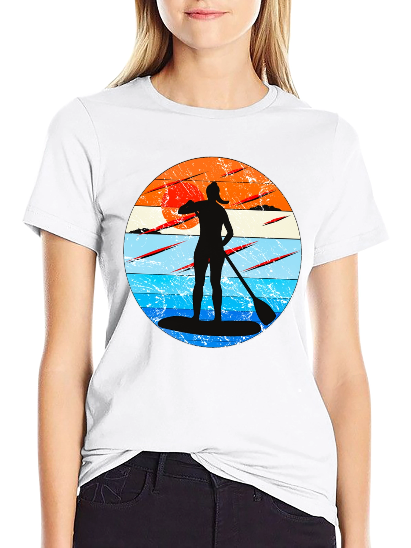 Paddleboarder Sunset Graphic Tee