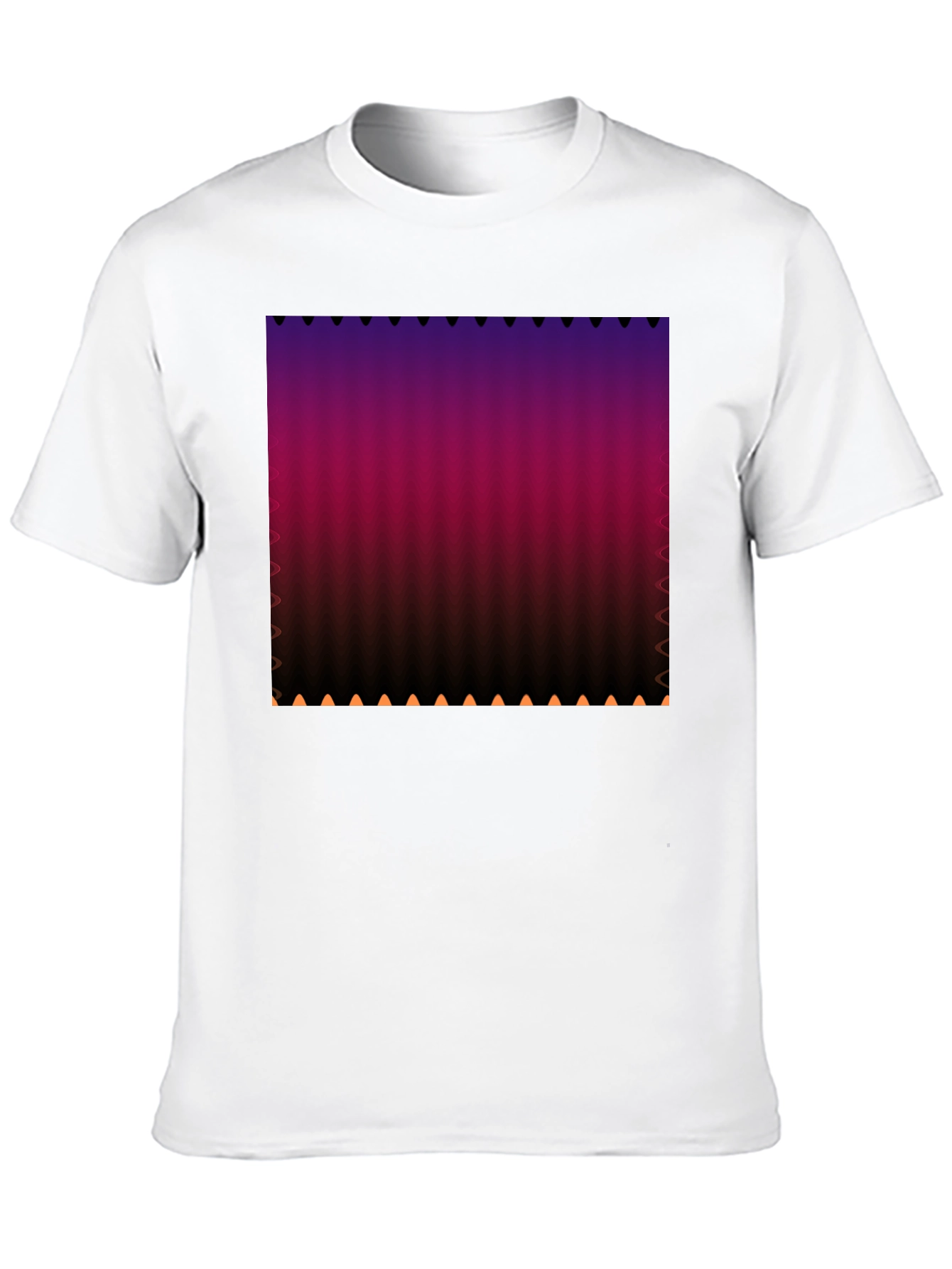 Gradient Stripe Print Black T-Shirt