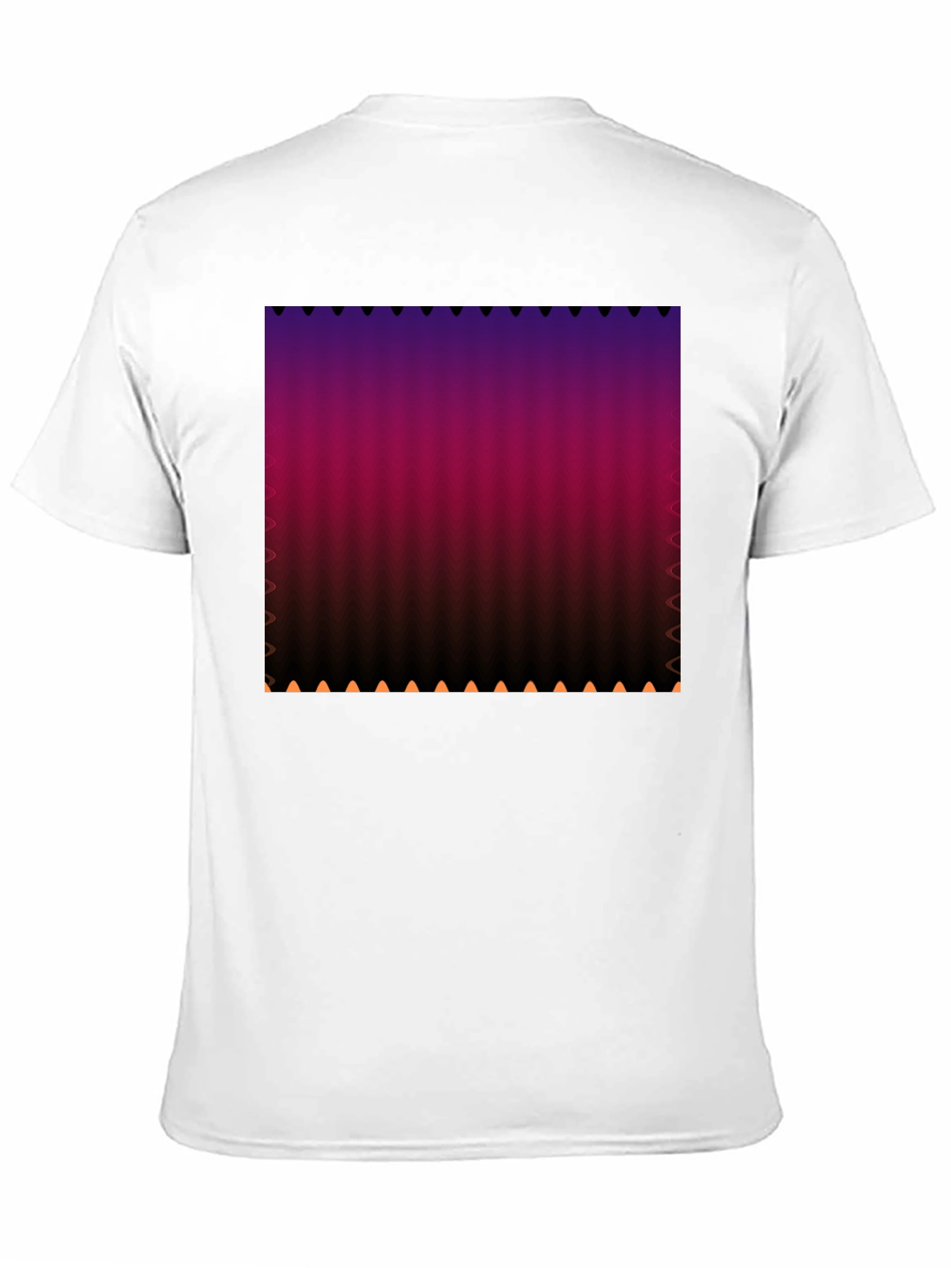 Gradient Stripe Print Black T-Shirt