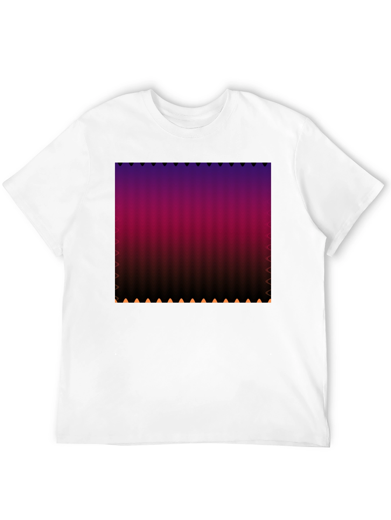 Gradient Stripe Print Black T-Shirt