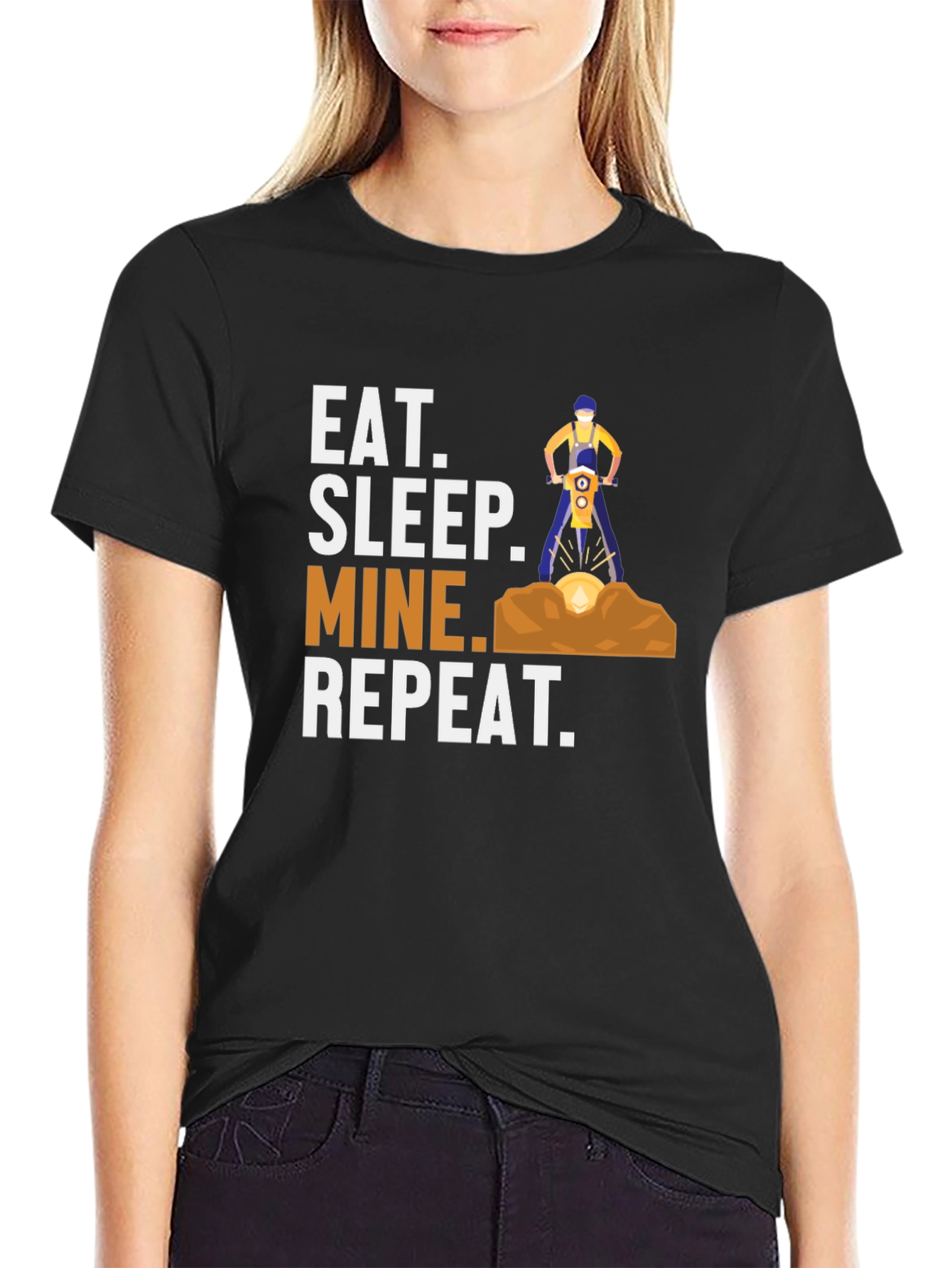 Eat Sleep Mine Repeat Graphic T-Shirt