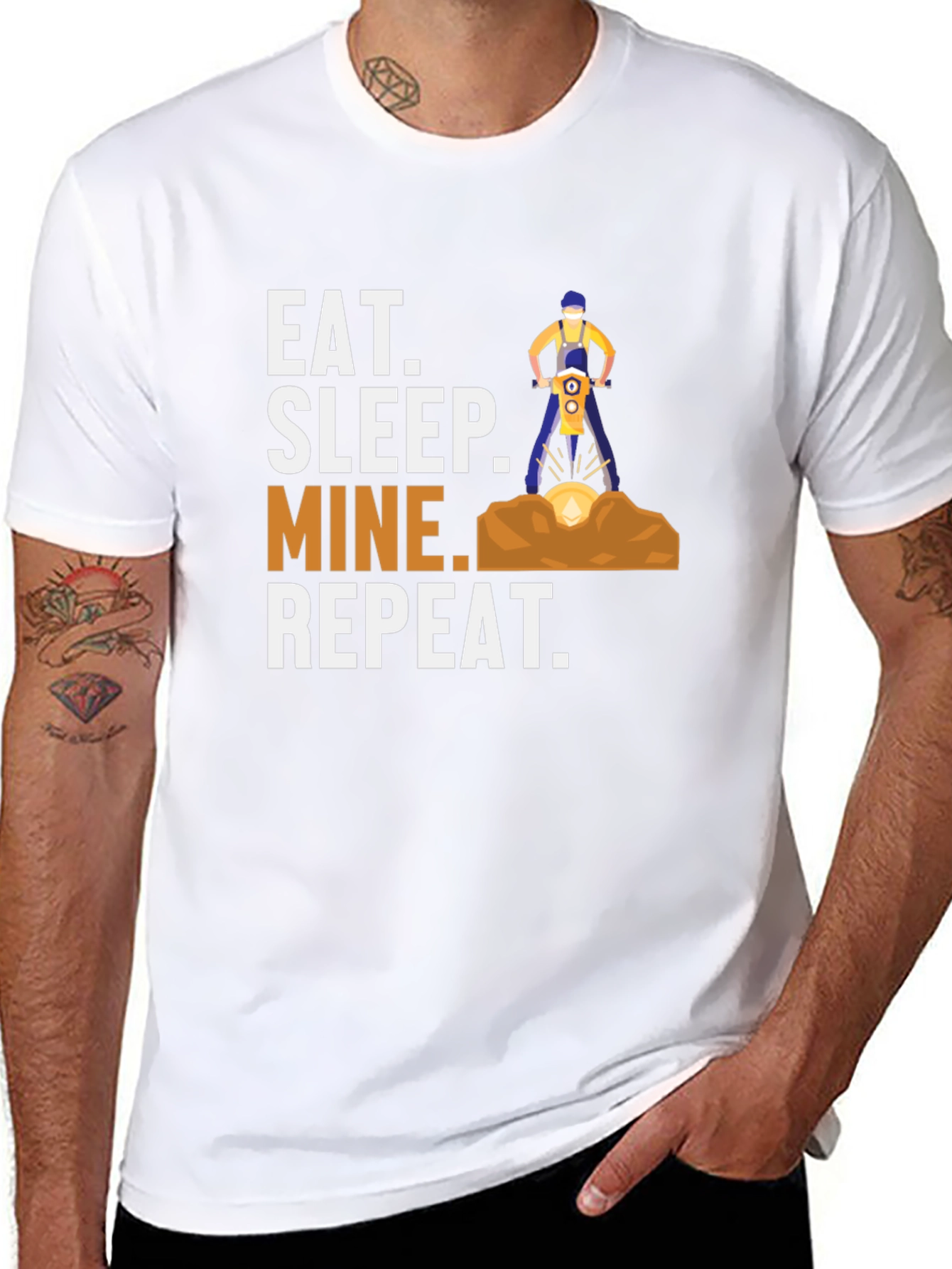 Eat Sleep Mine Repeat Graphic T-Shirt