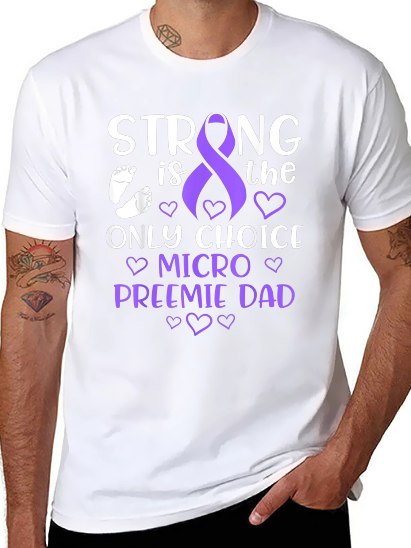 Strong Micro Preemie Dad T-Shirt