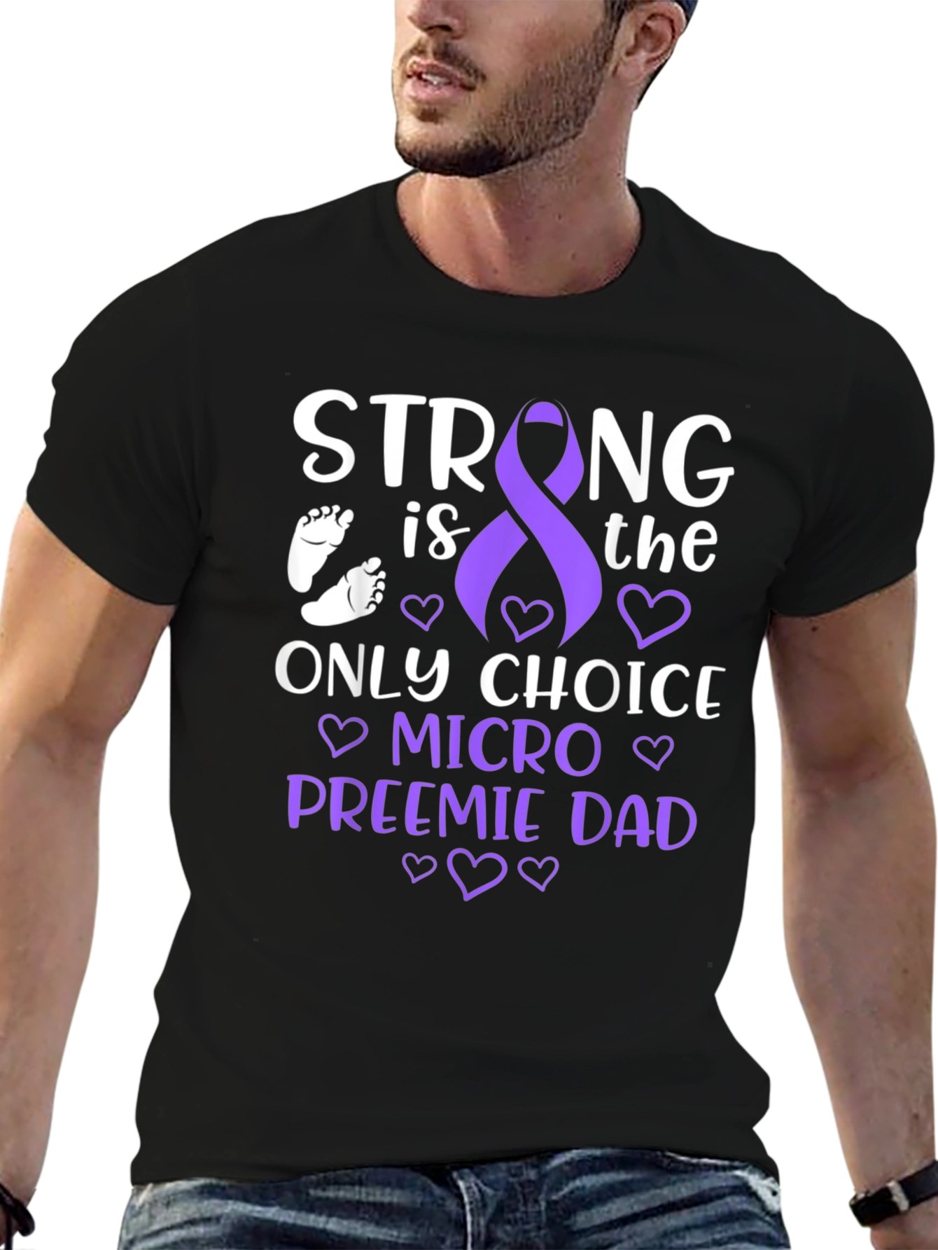 Strong Micro Preemie Dad T-Shirt