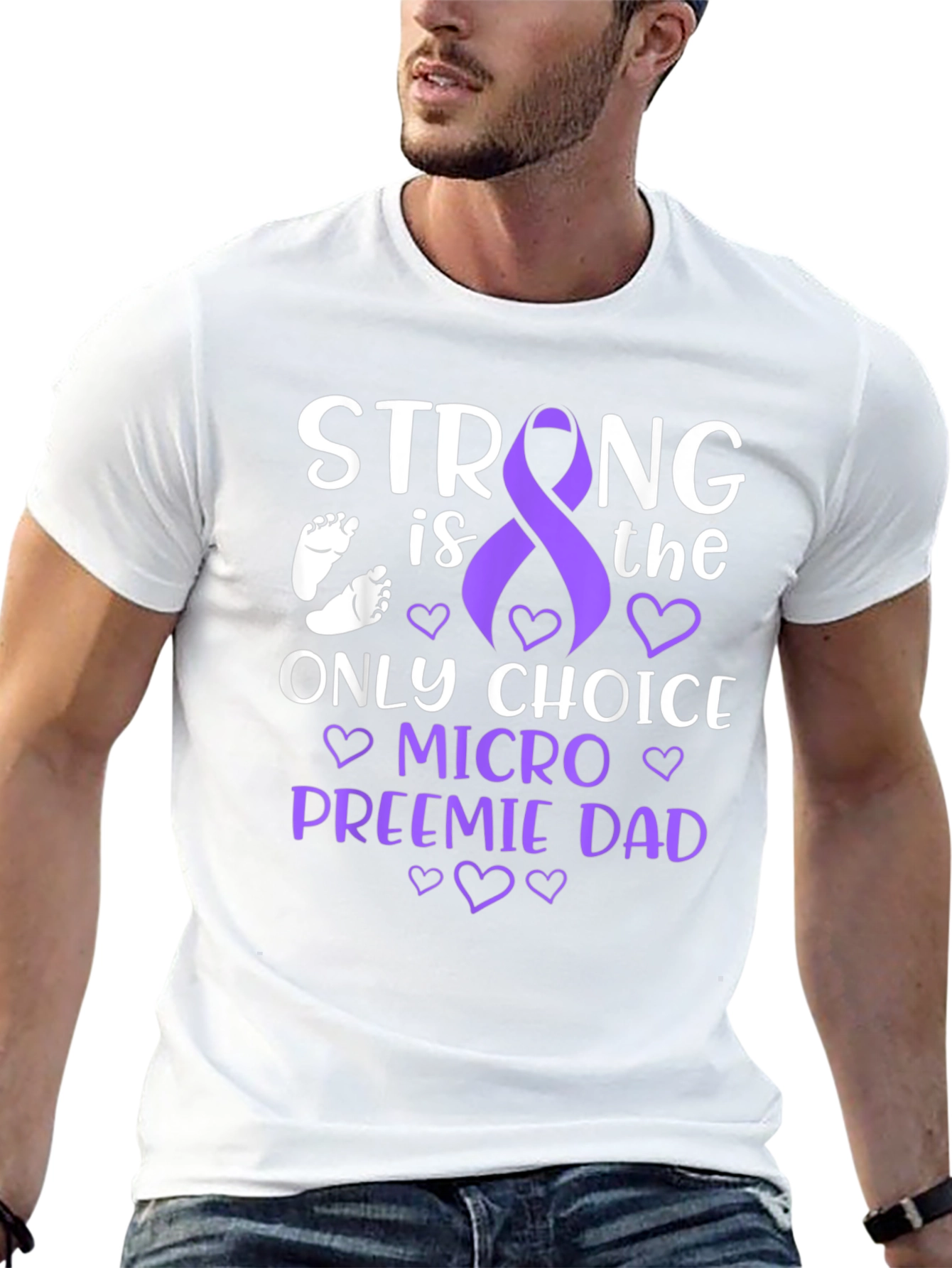 Strong Micro Preemie Dad T-Shirt