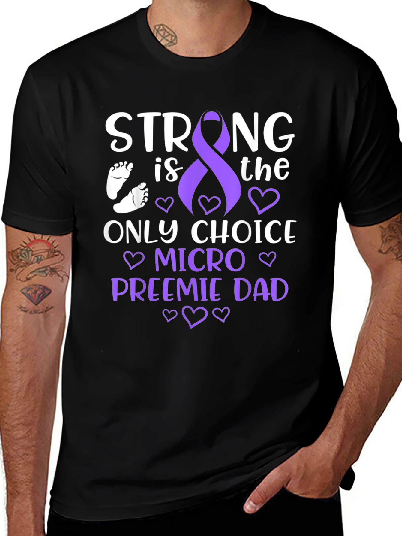 Strong Micro Preemie Dad T-Shirt