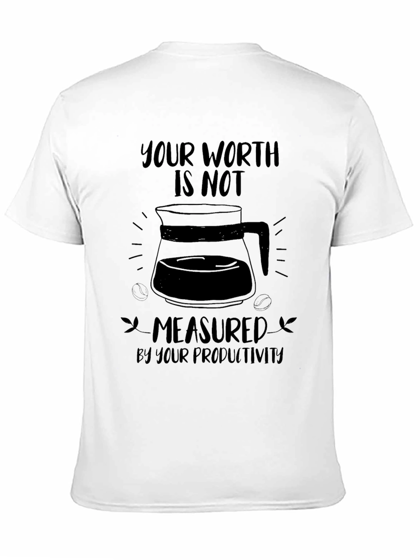 Your Worth Coffee Graphic Black T-Shirt