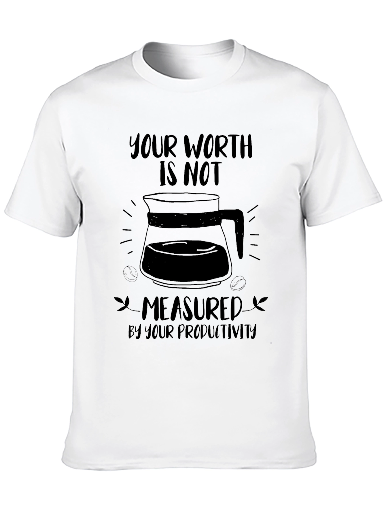 Your Worth Coffee Graphic Black T-Shirt