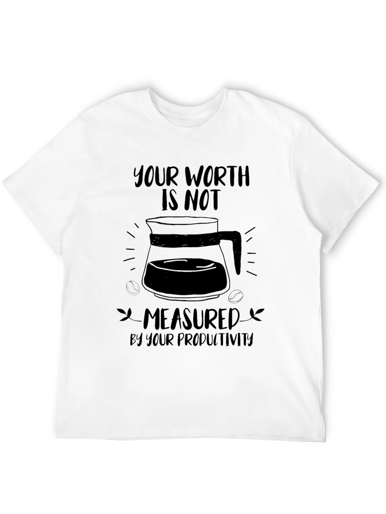 Your Worth Coffee Graphic Black T-Shirt