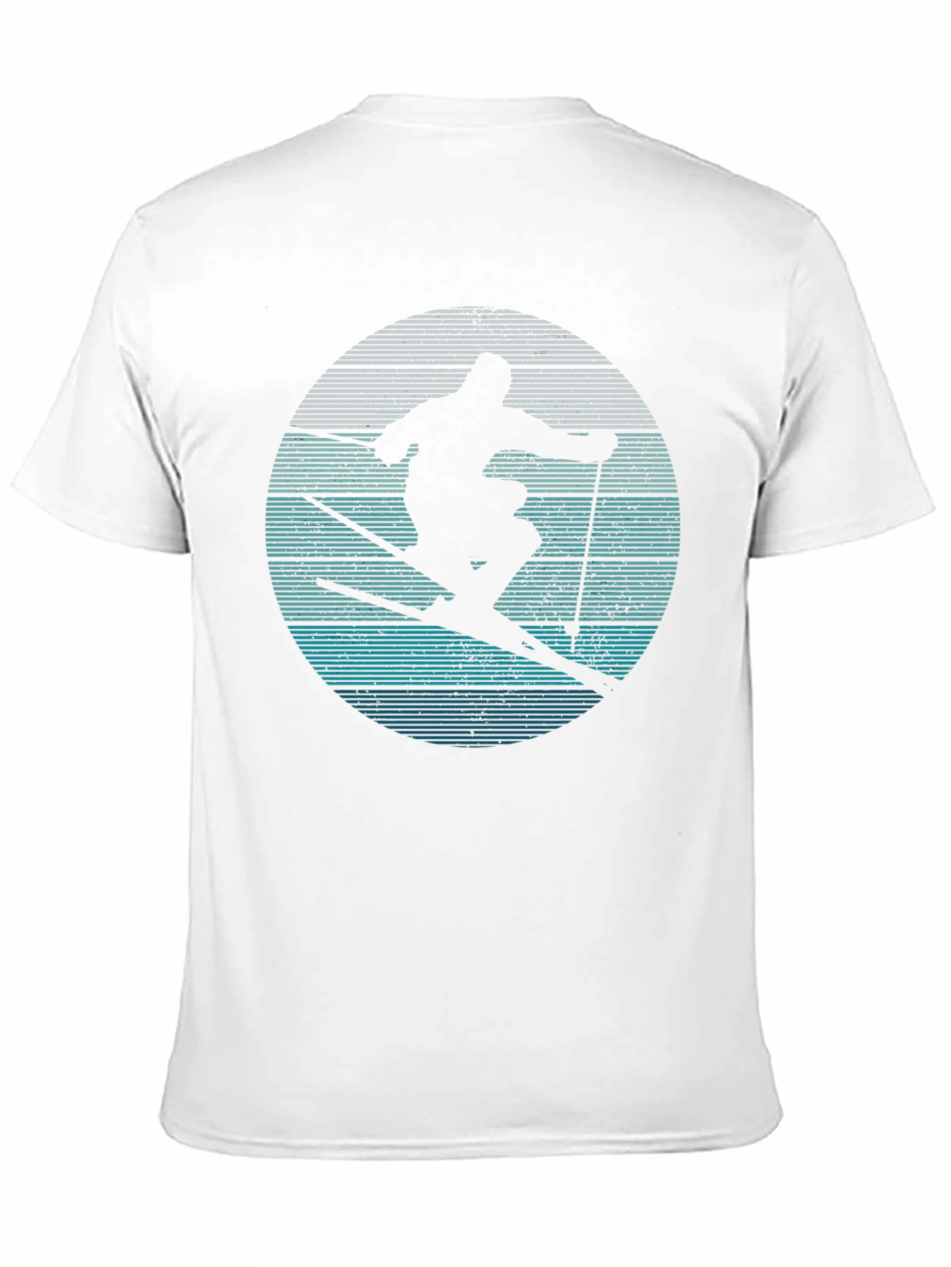 Skiing Silhouette Graphic Tee - Retro Style