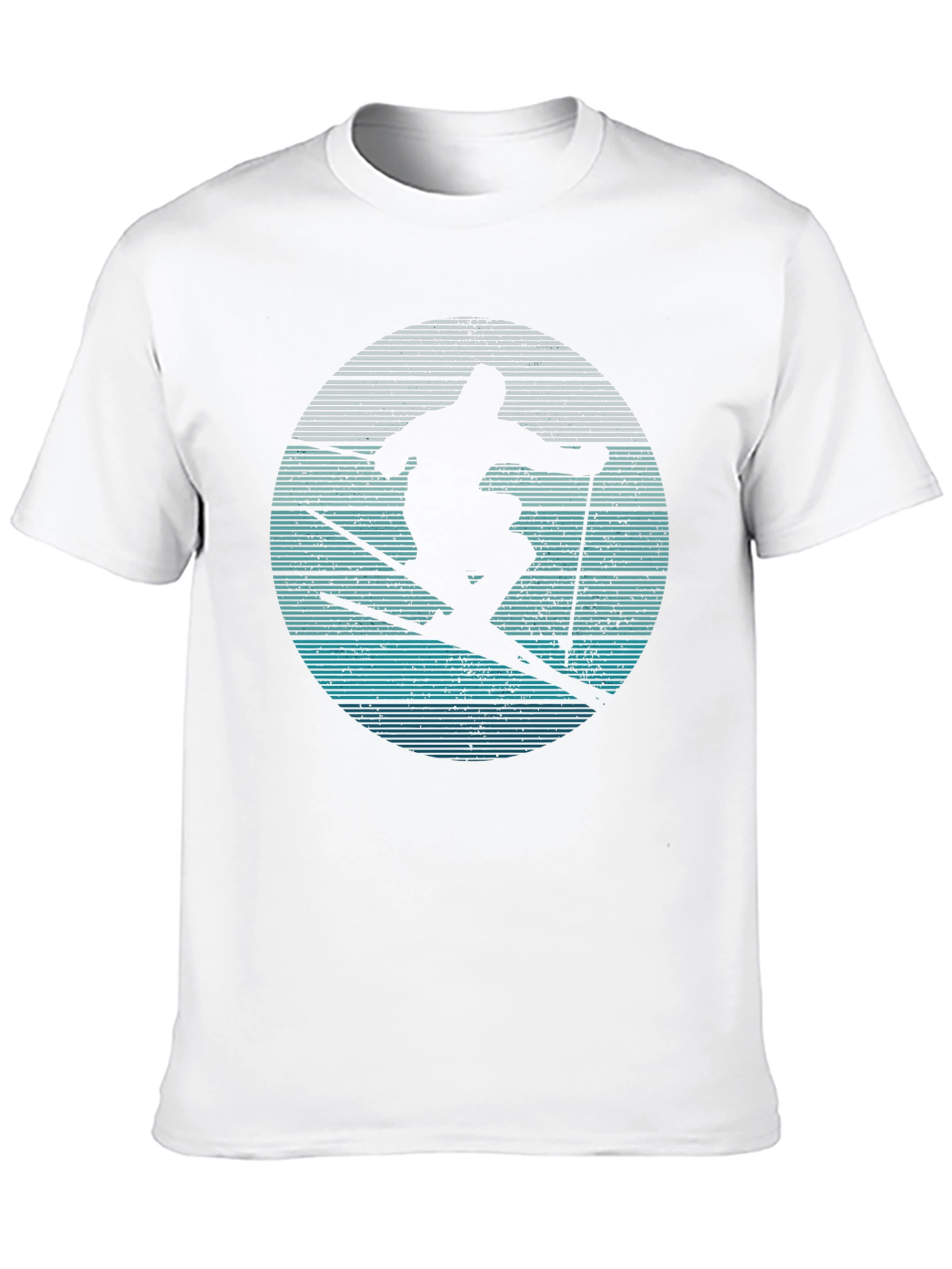 Skiing Silhouette Graphic Tee - Retro Style