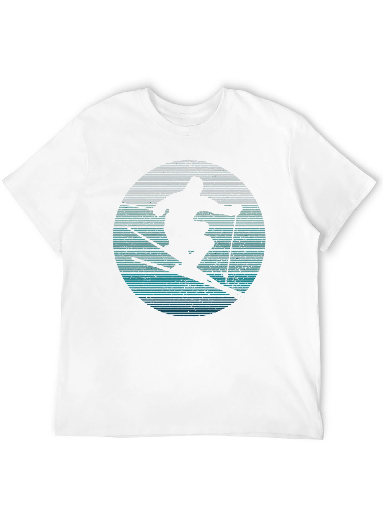 Skiing Silhouette Graphic Tee - Retro Style