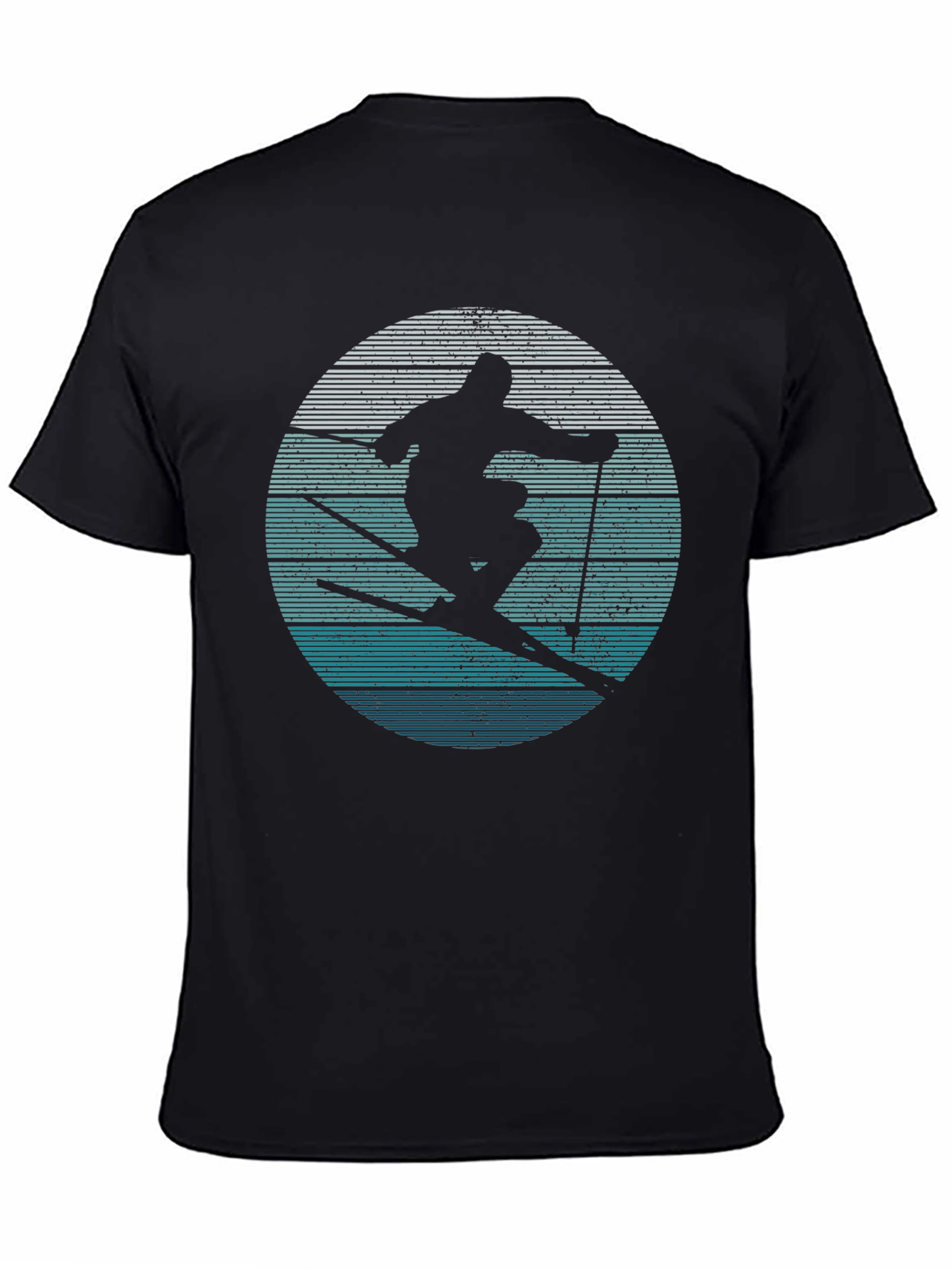 Skiing Silhouette Graphic Tee - Retro Style