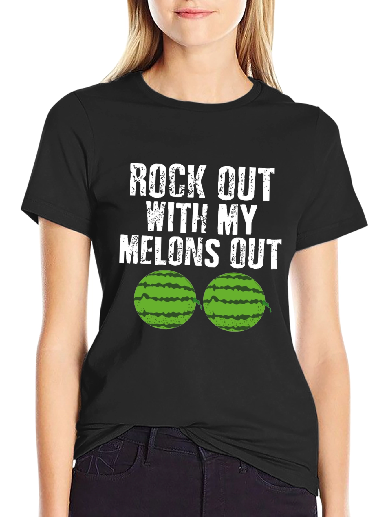 Rock Out With My Melons Out Funny T-Shirt