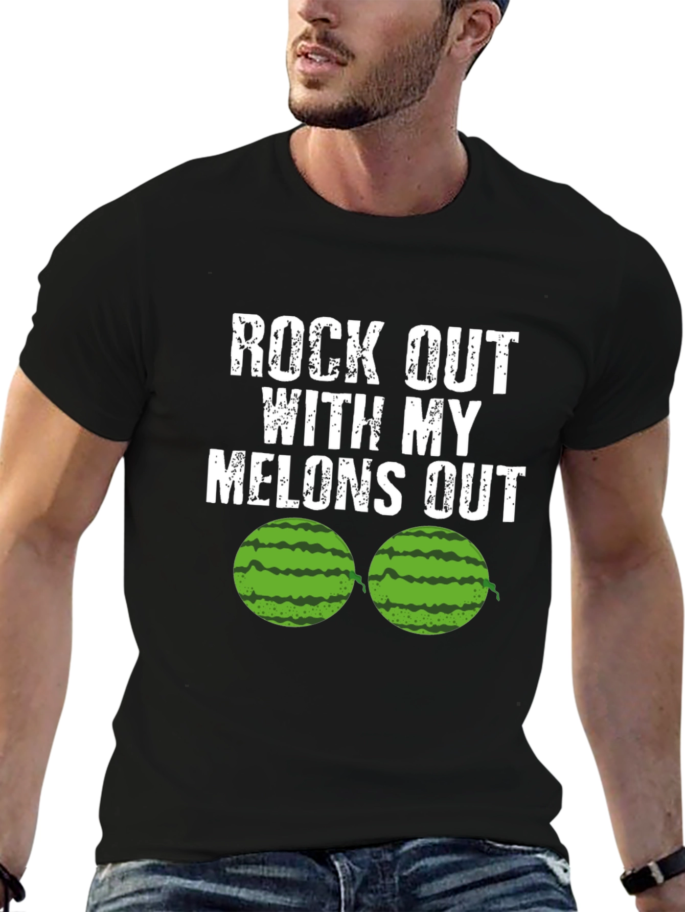 Rock Out With My Melons Out Funny T-Shirt