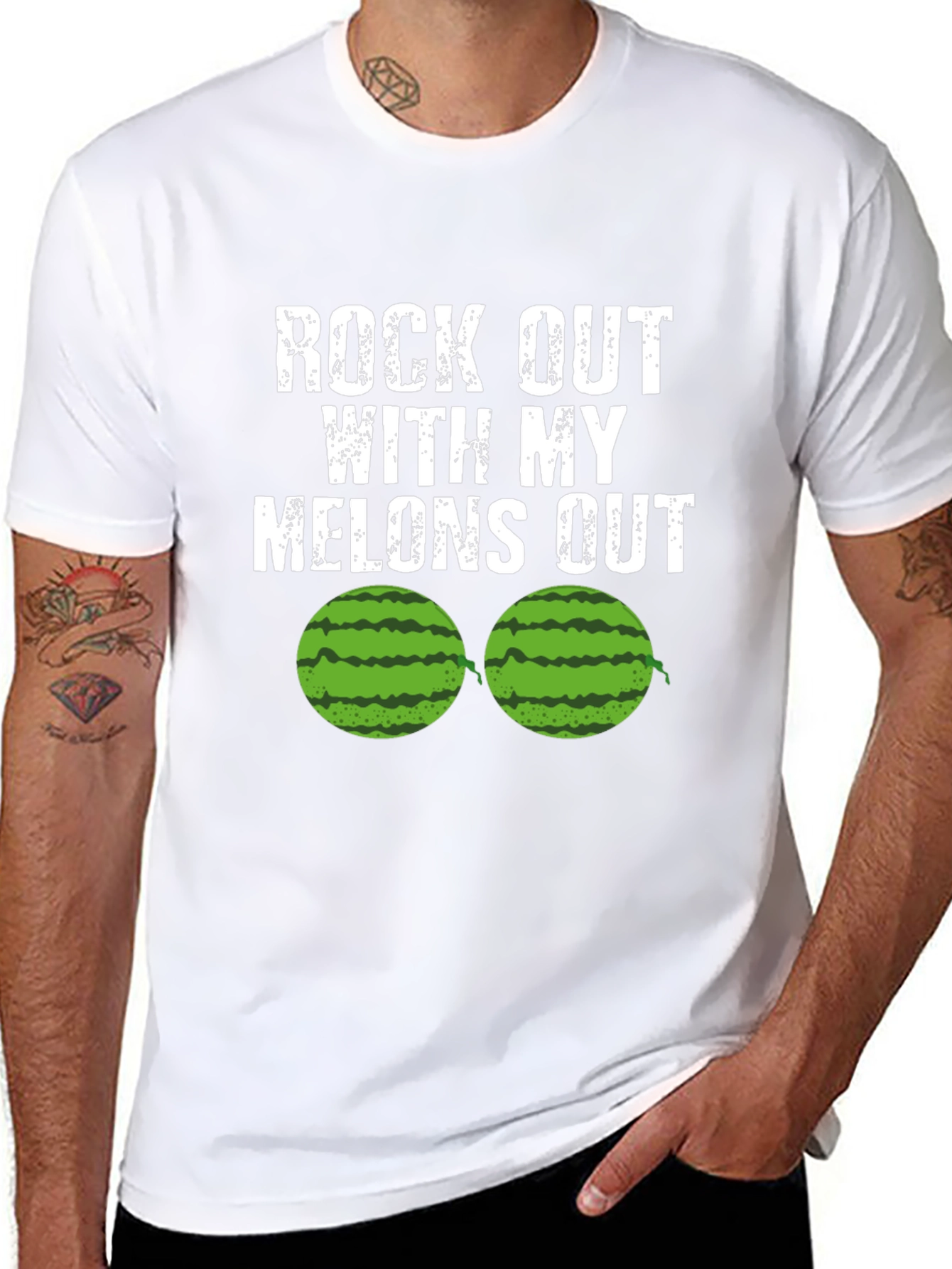 Rock Out With My Melons Out Funny T-Shirt