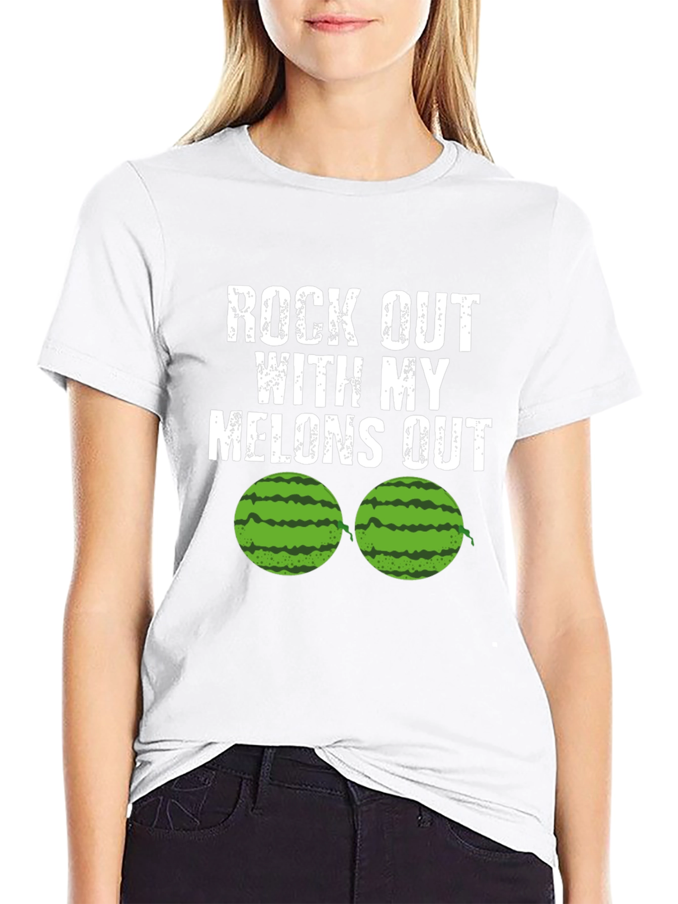 Rock Out With My Melons Out Funny T-Shirt