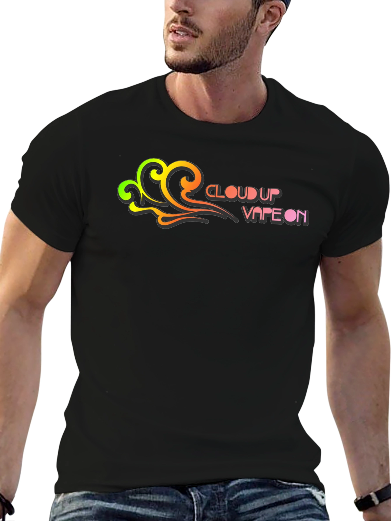 Cloud Up Vape On Graphic T-Shirt - Black