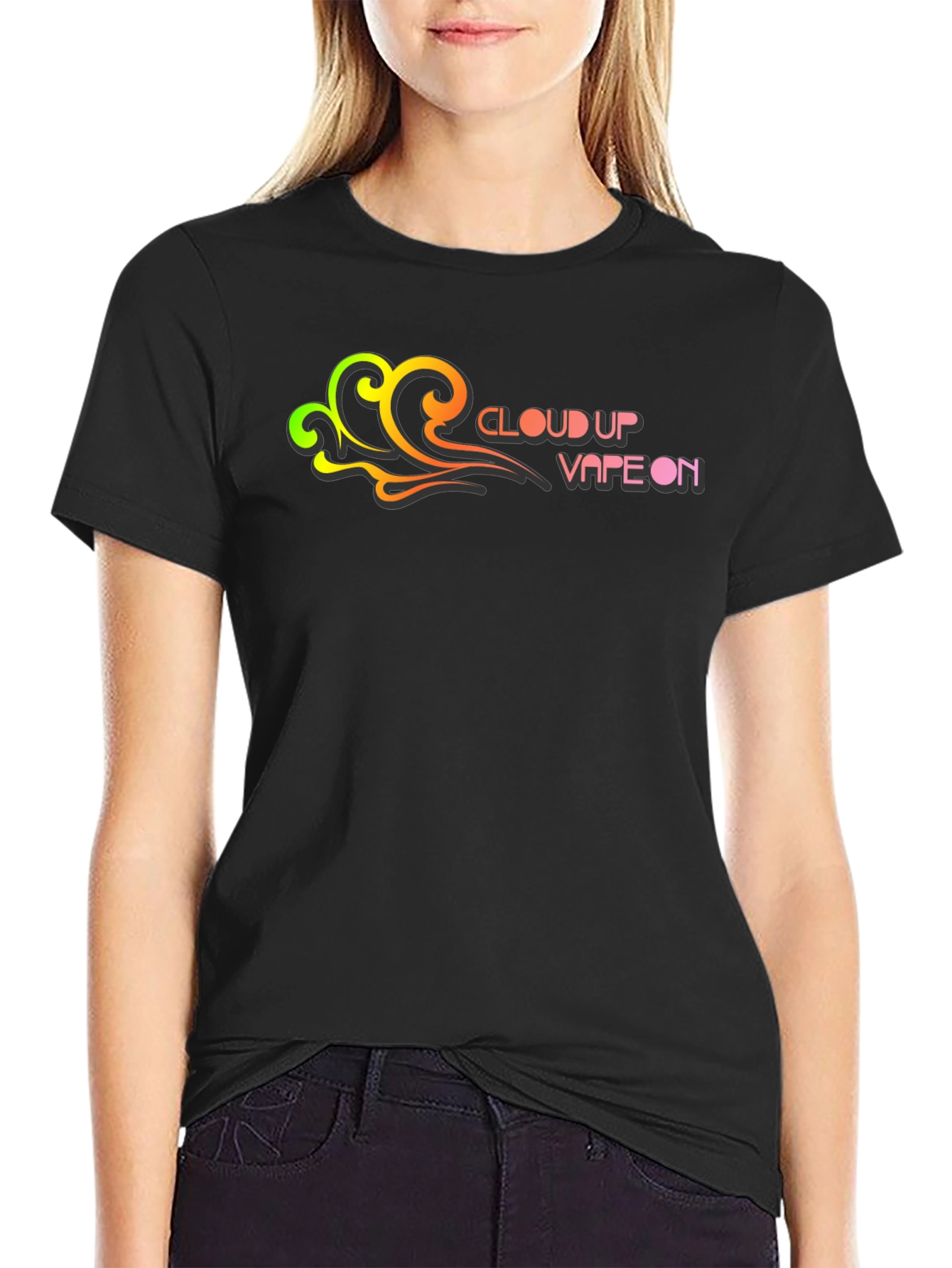 Cloud Up Vape On Graphic T-Shirt - Black