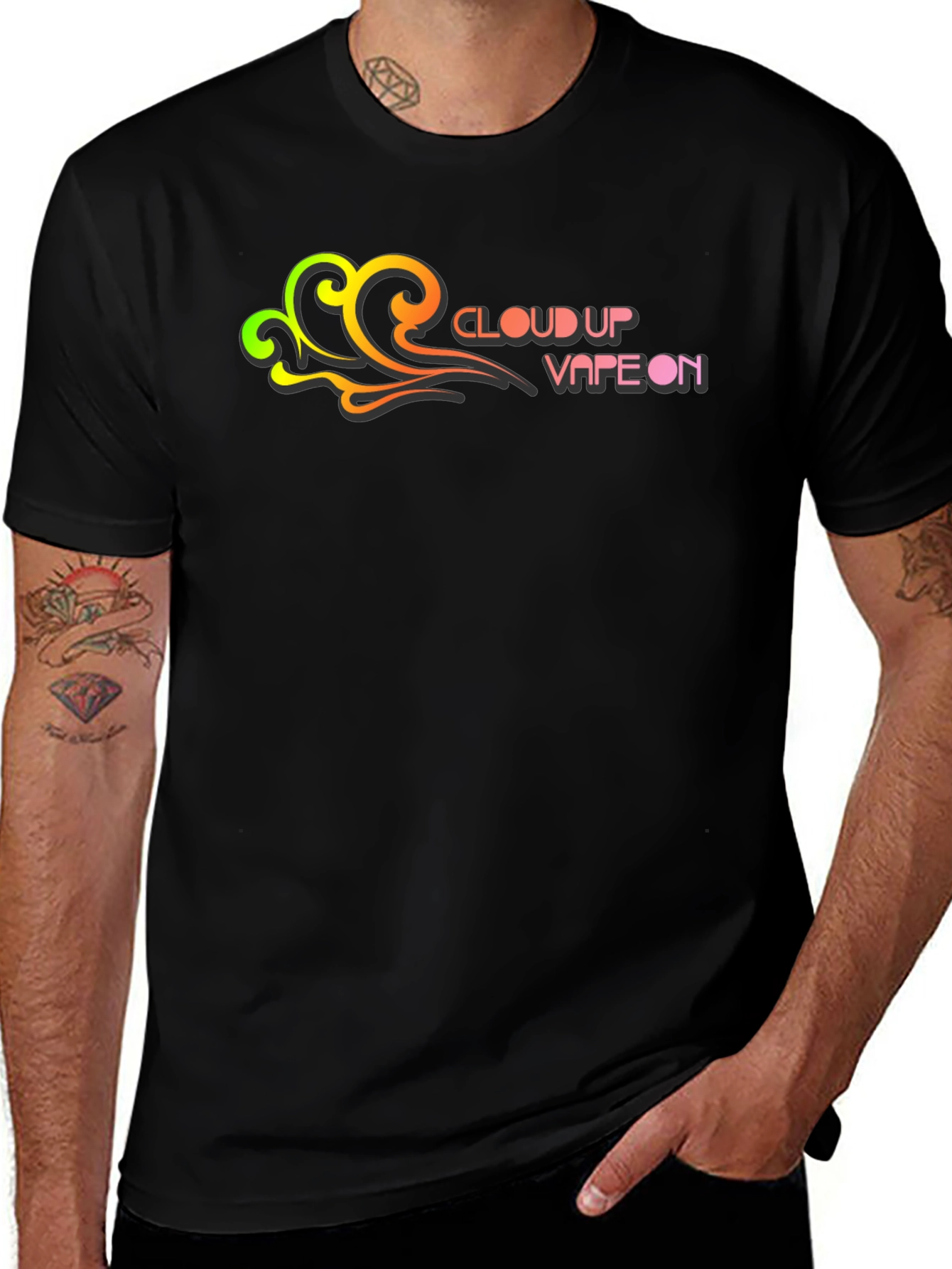 Cloud Up Vape On Graphic T-Shirt - Black