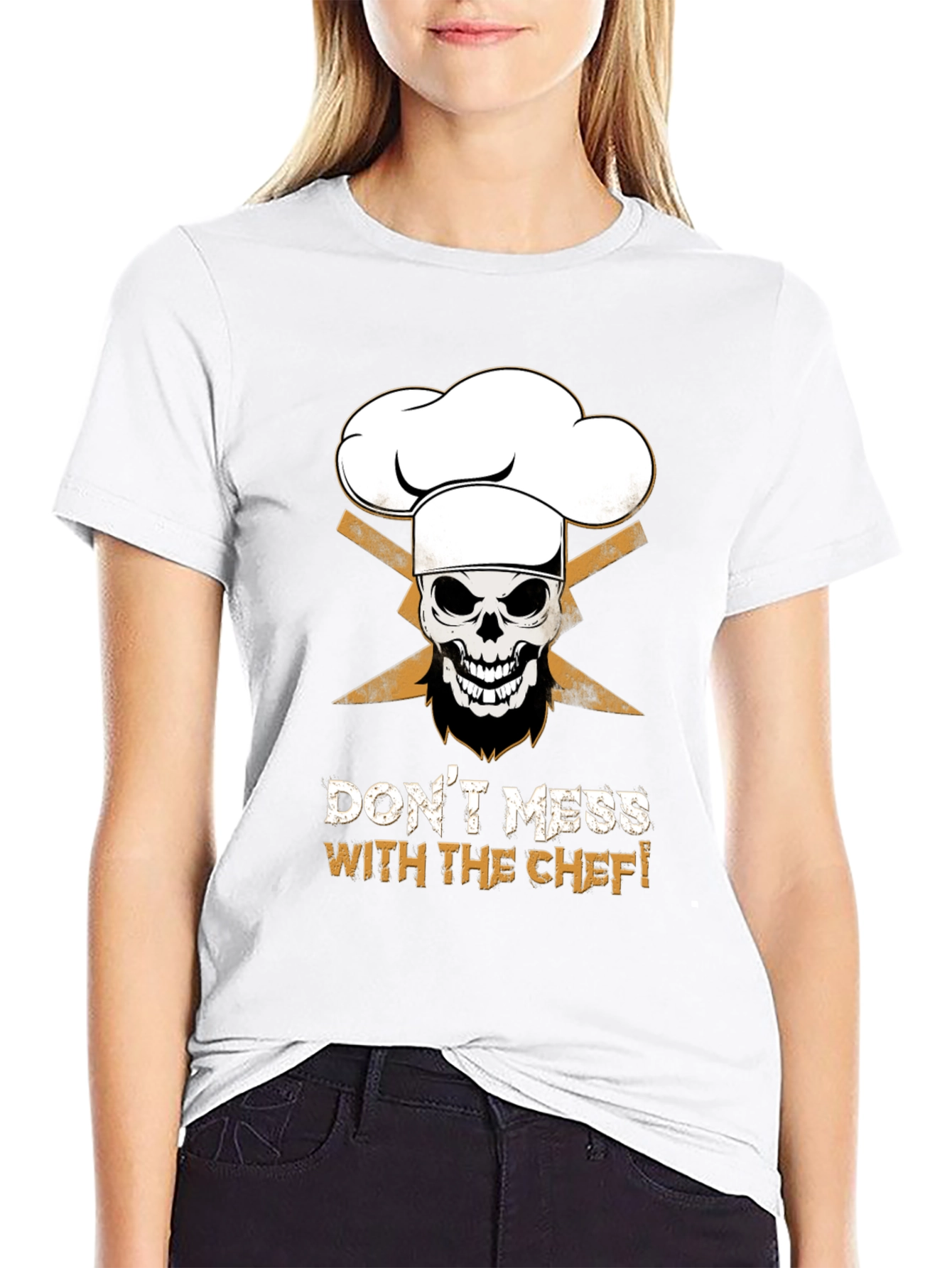 Dont Mess With The Chef Skull Graphic T-Shirt