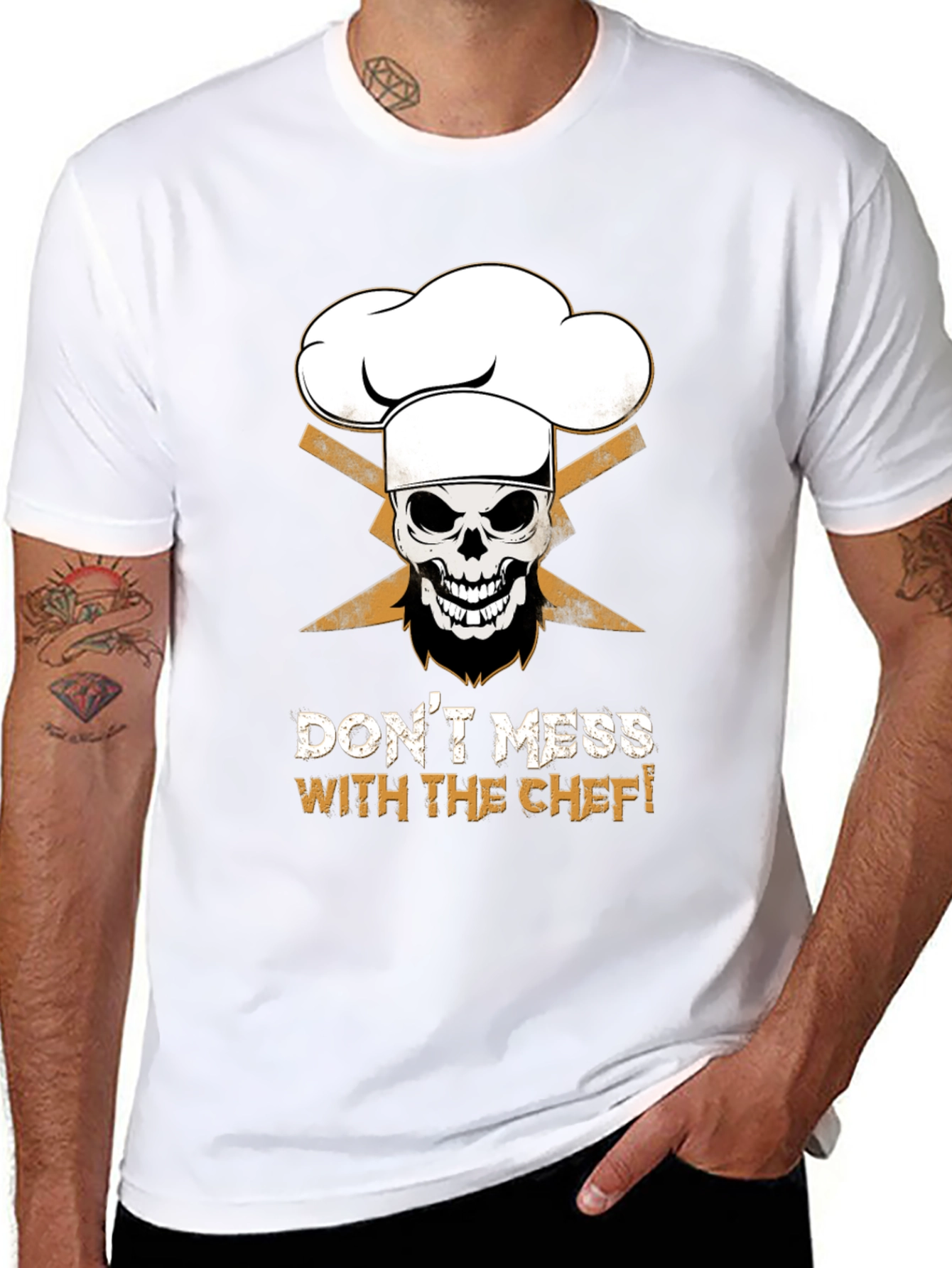 Dont Mess With The Chef Skull Graphic T-Shirt