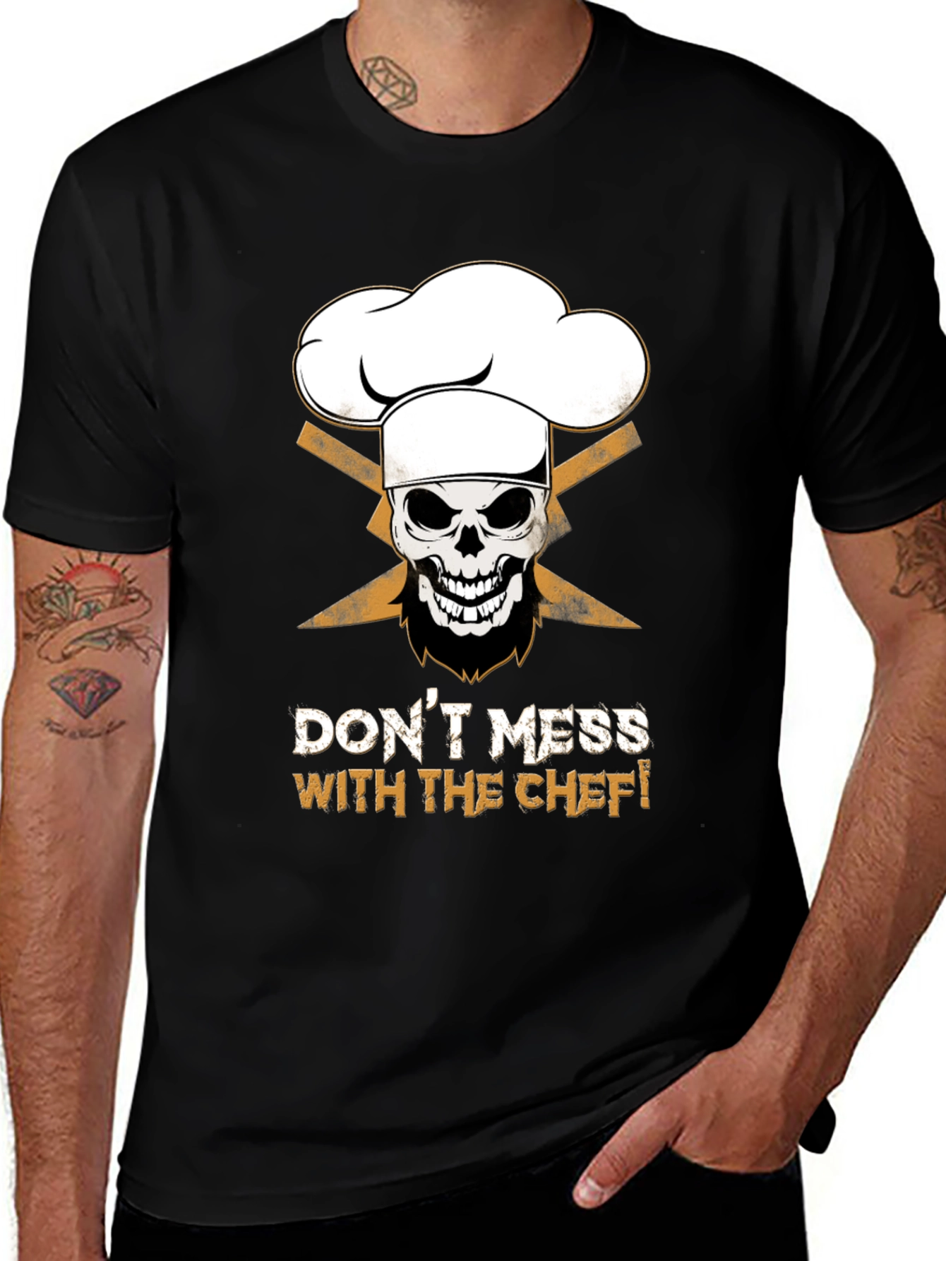 Dont Mess With The Chef Skull Graphic T-Shirt