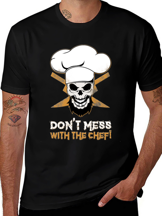 Dont Mess With The Chef Skull Graphic T-Shirt