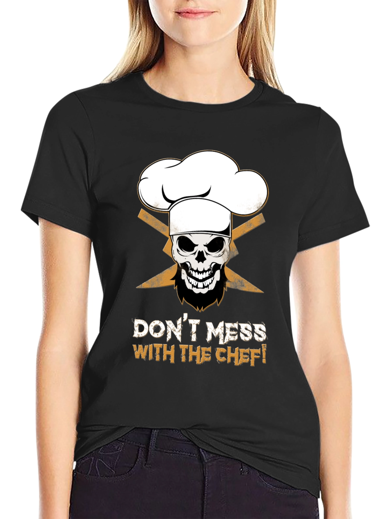 Dont Mess With The Chef Skull Graphic T-Shirt