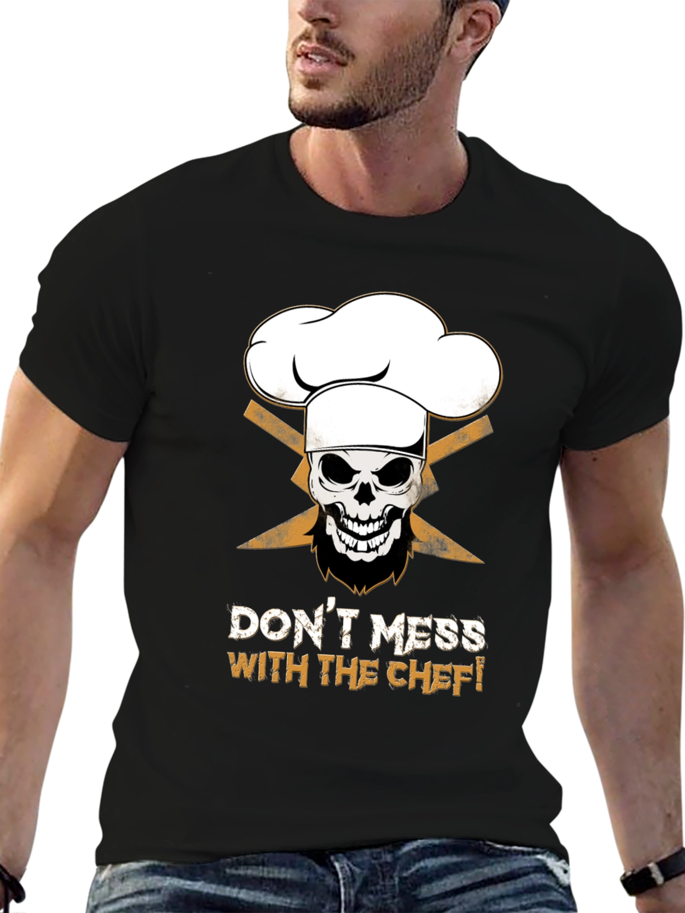 Dont Mess With The Chef Skull Graphic T-Shirt