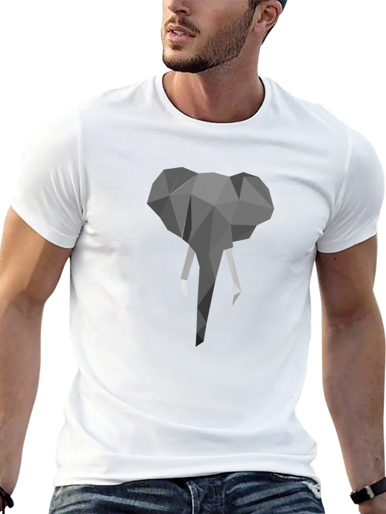 Geometric Elephant T-Shirt - Modern Graphic Tee