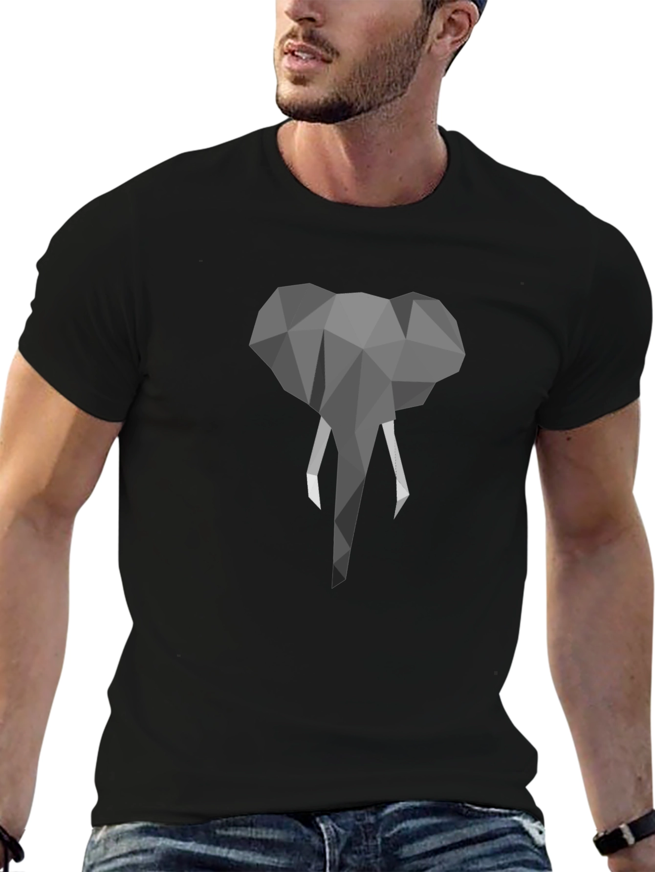 Geometric Elephant T-Shirt - Modern Graphic Tee