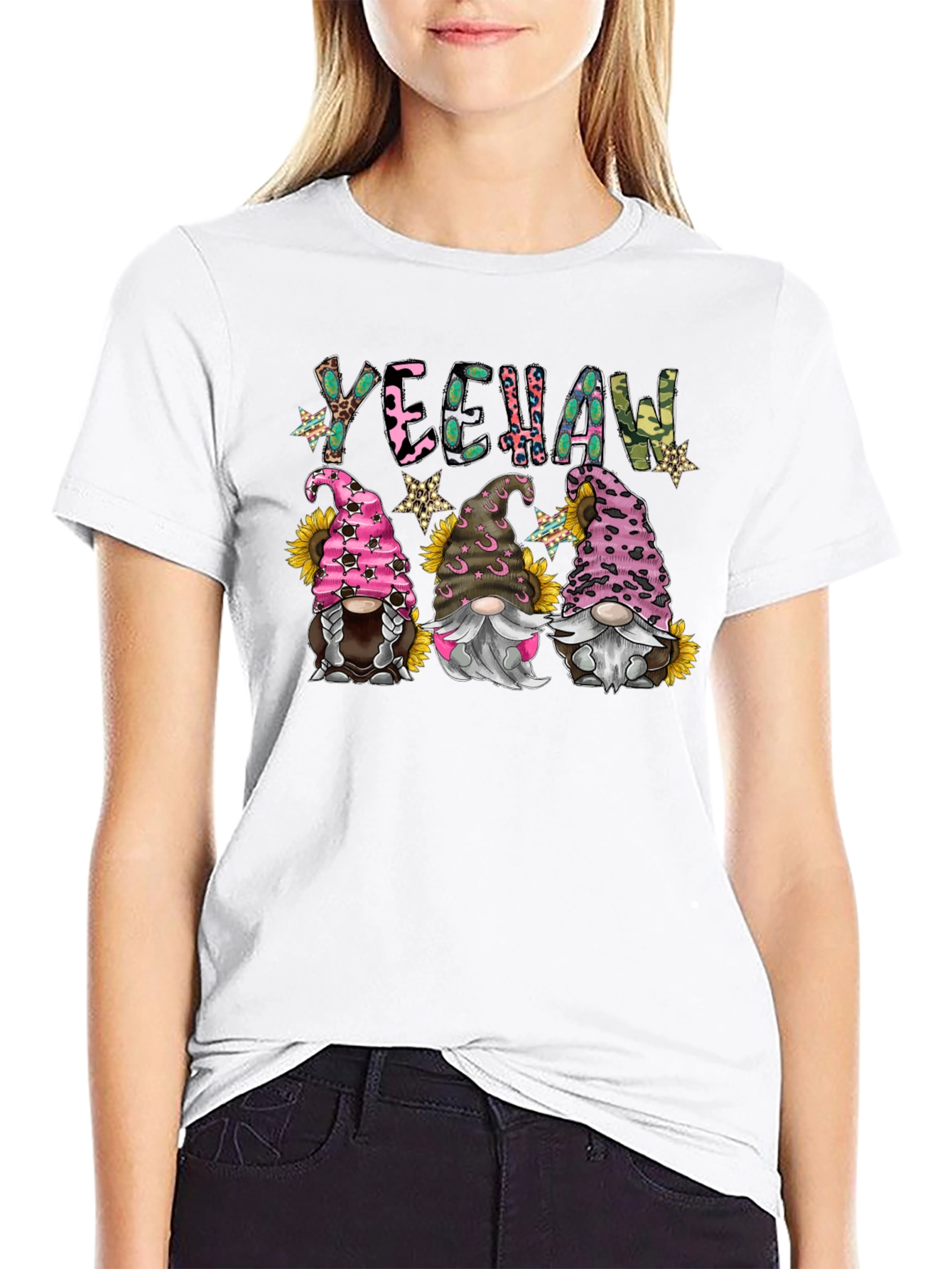 Yeehaw Gnomes Black Graphic Tee
