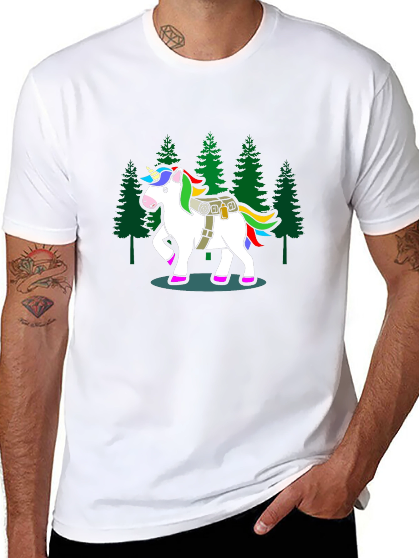 Unicorn Hiker Black T-Shirt