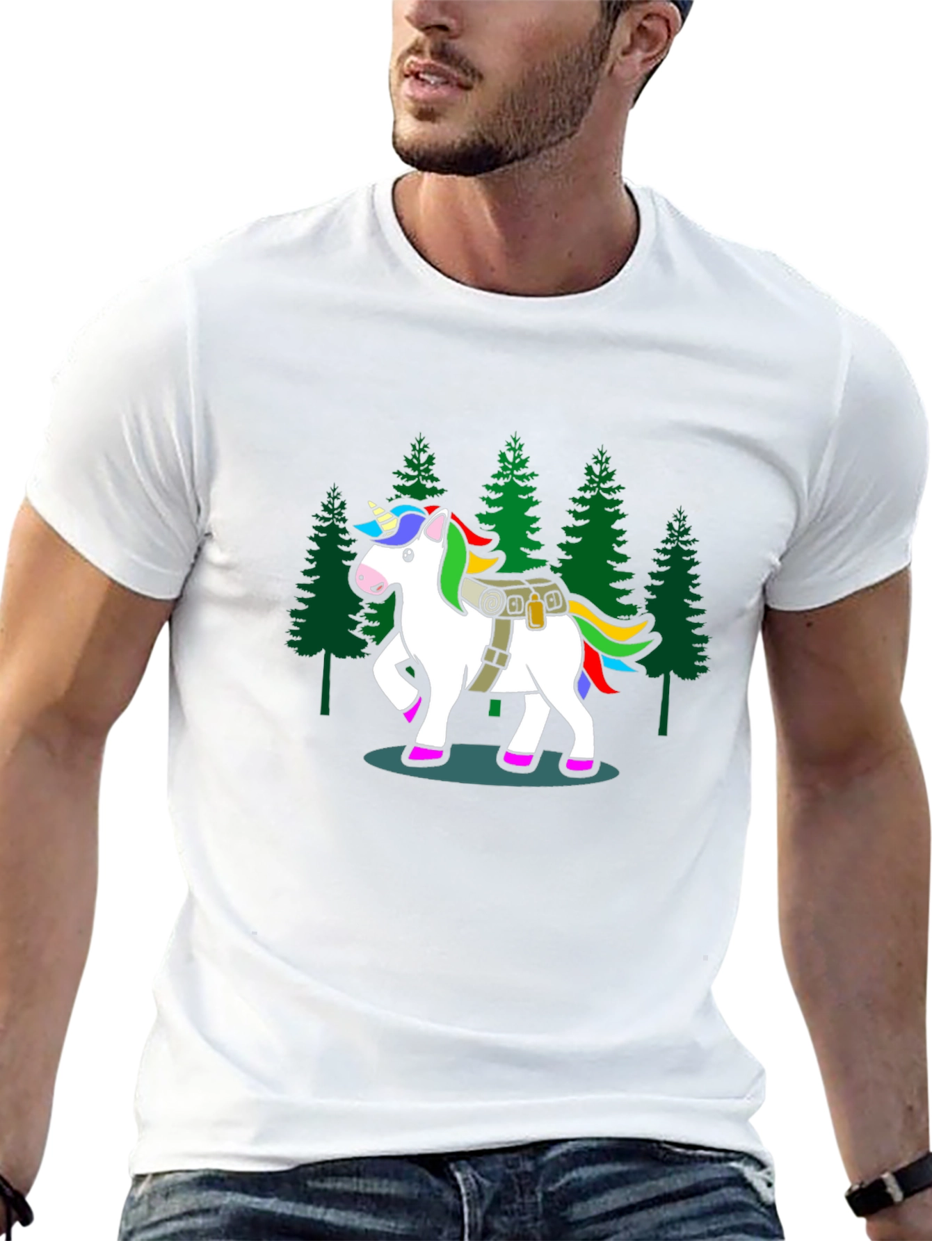 Unicorn Hiker Black T-Shirt