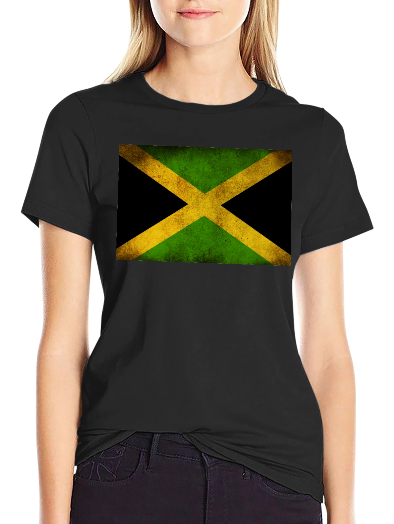 Jamaican Flag Graphic T-Shirt - Black