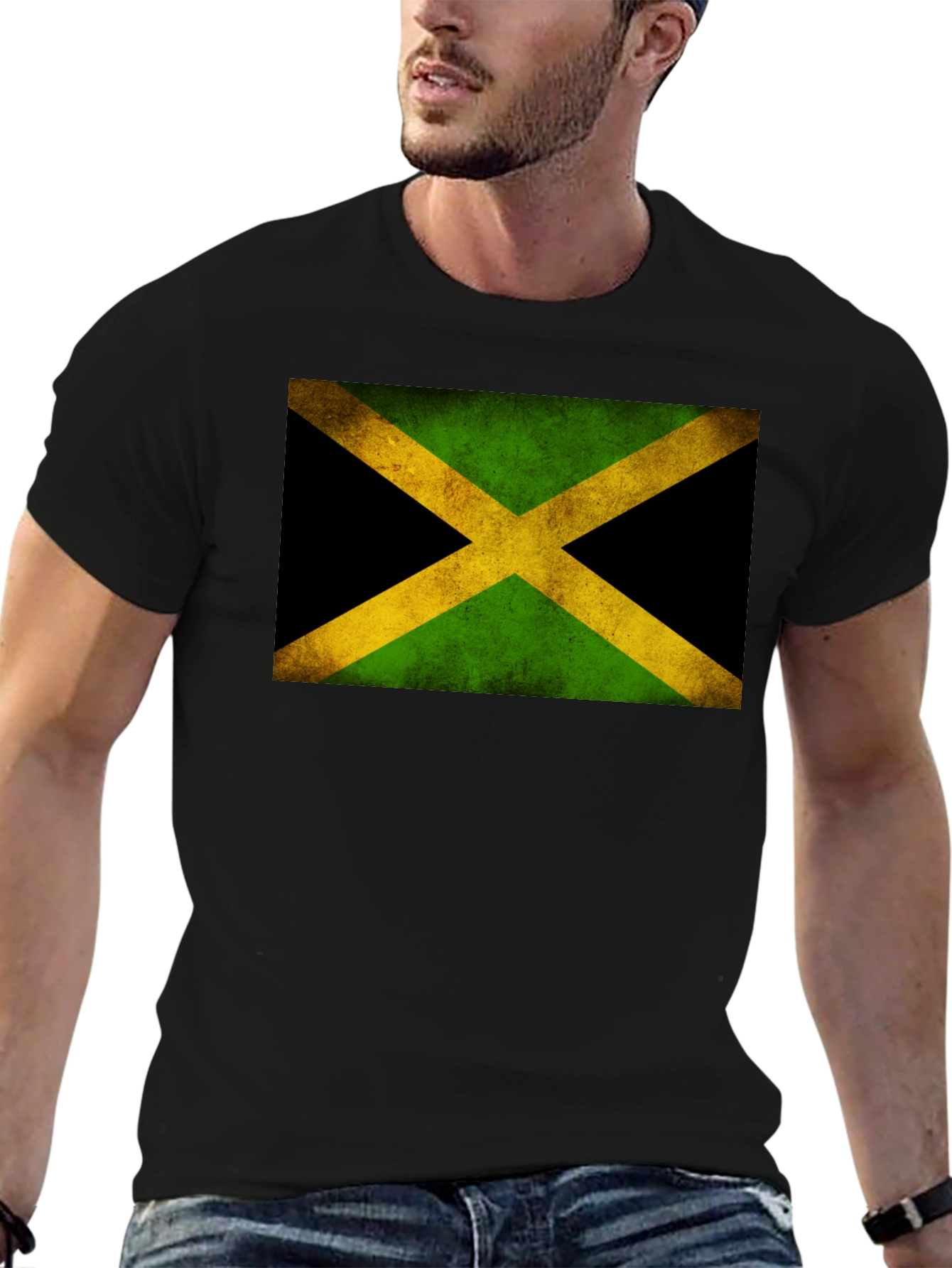 Jamaican Flag Graphic T-Shirt - Black