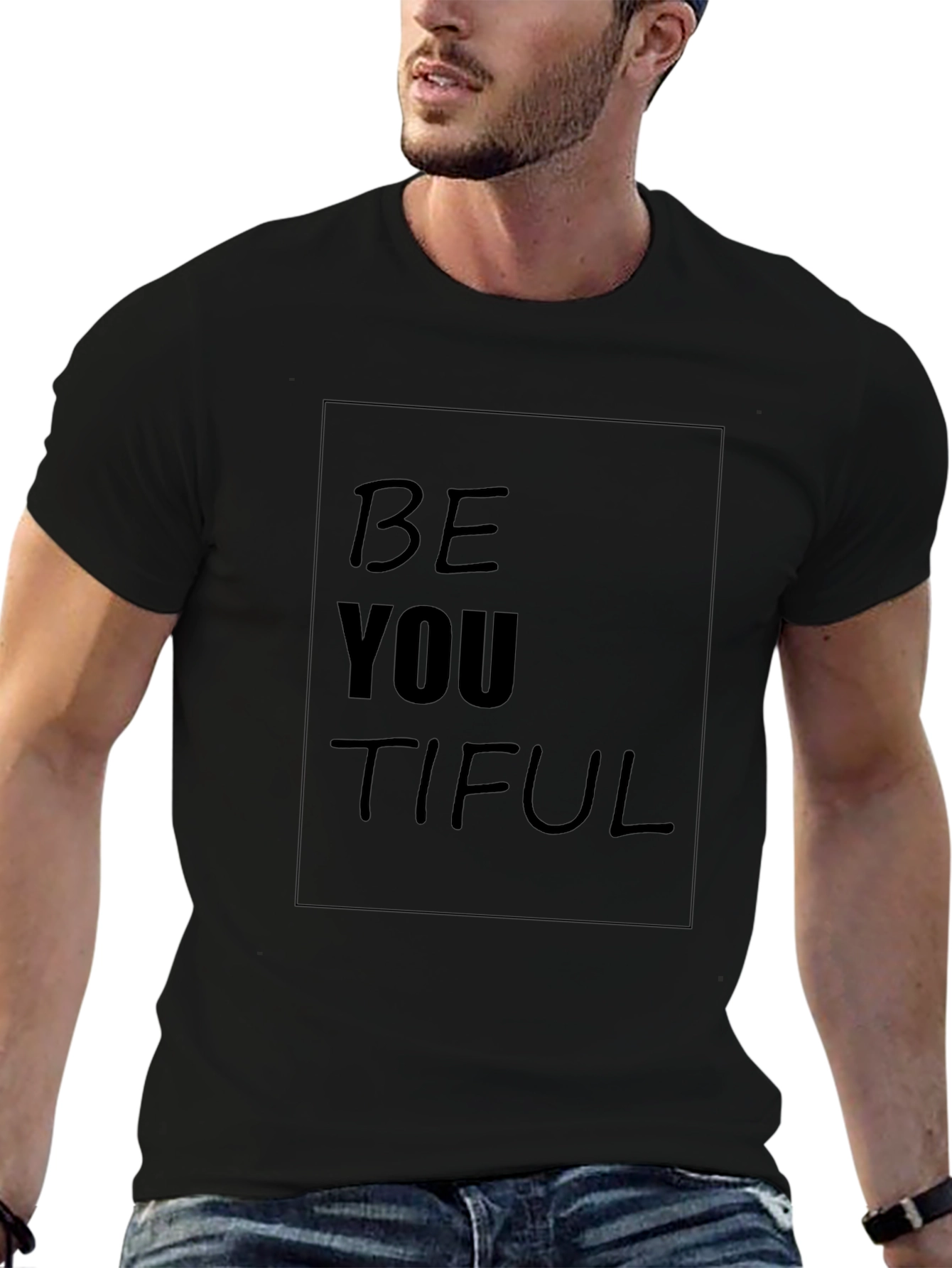 Be YOU TIFUL Black T-Shirt - Inspirational Design