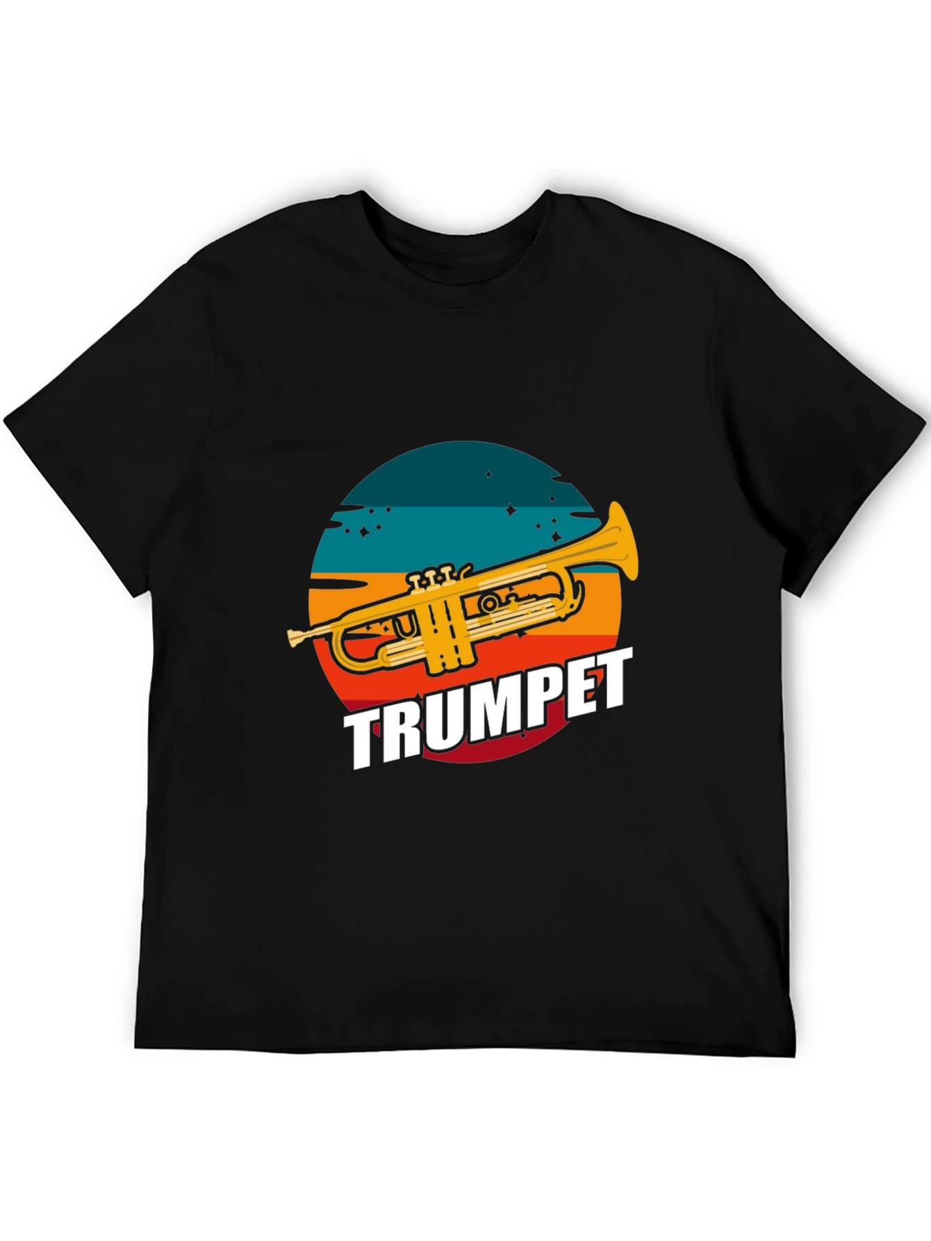 Trumpet Graphic Tee - Retro Sunset Design