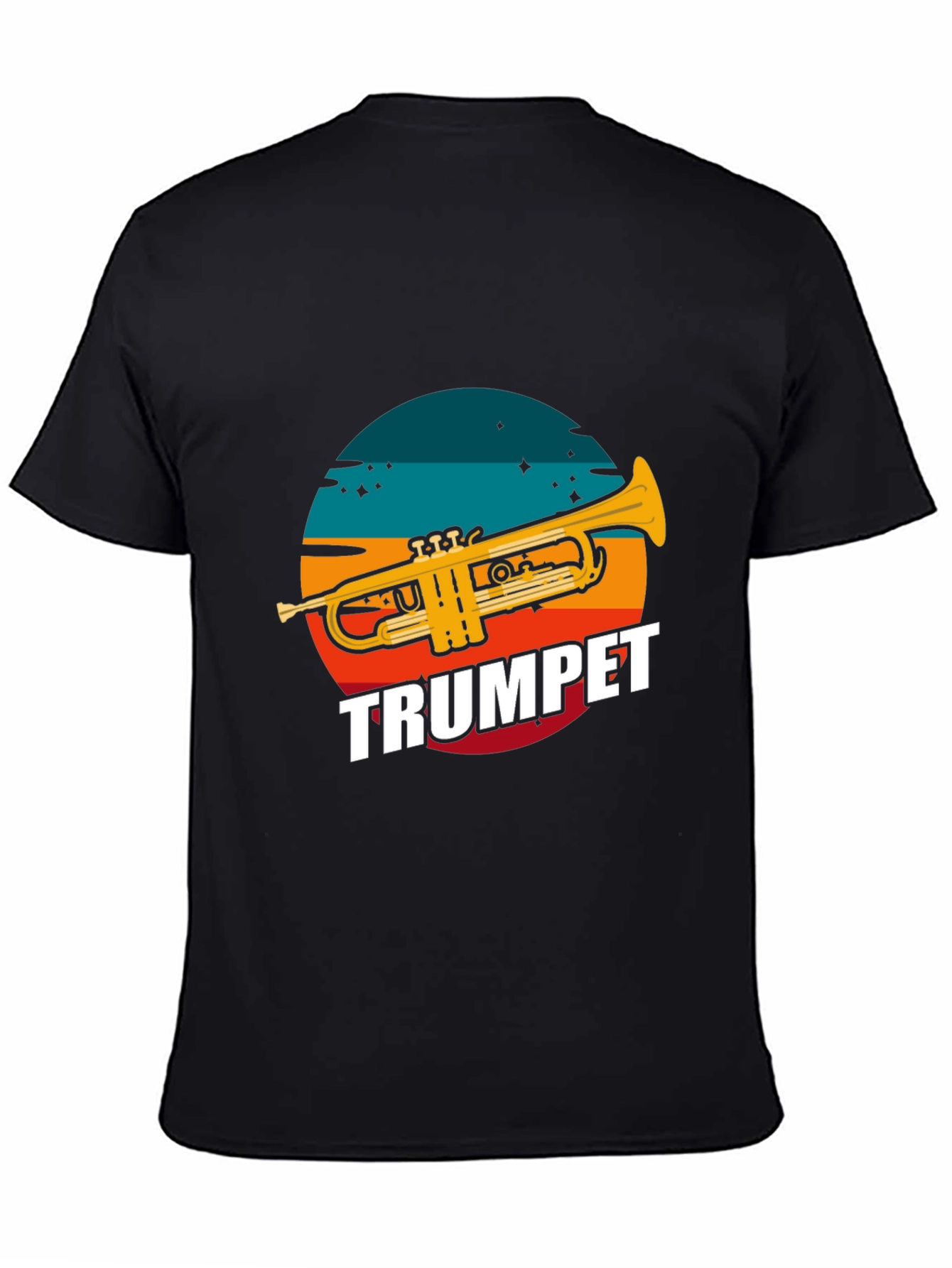 Trumpet Graphic Tee - Retro Sunset Design