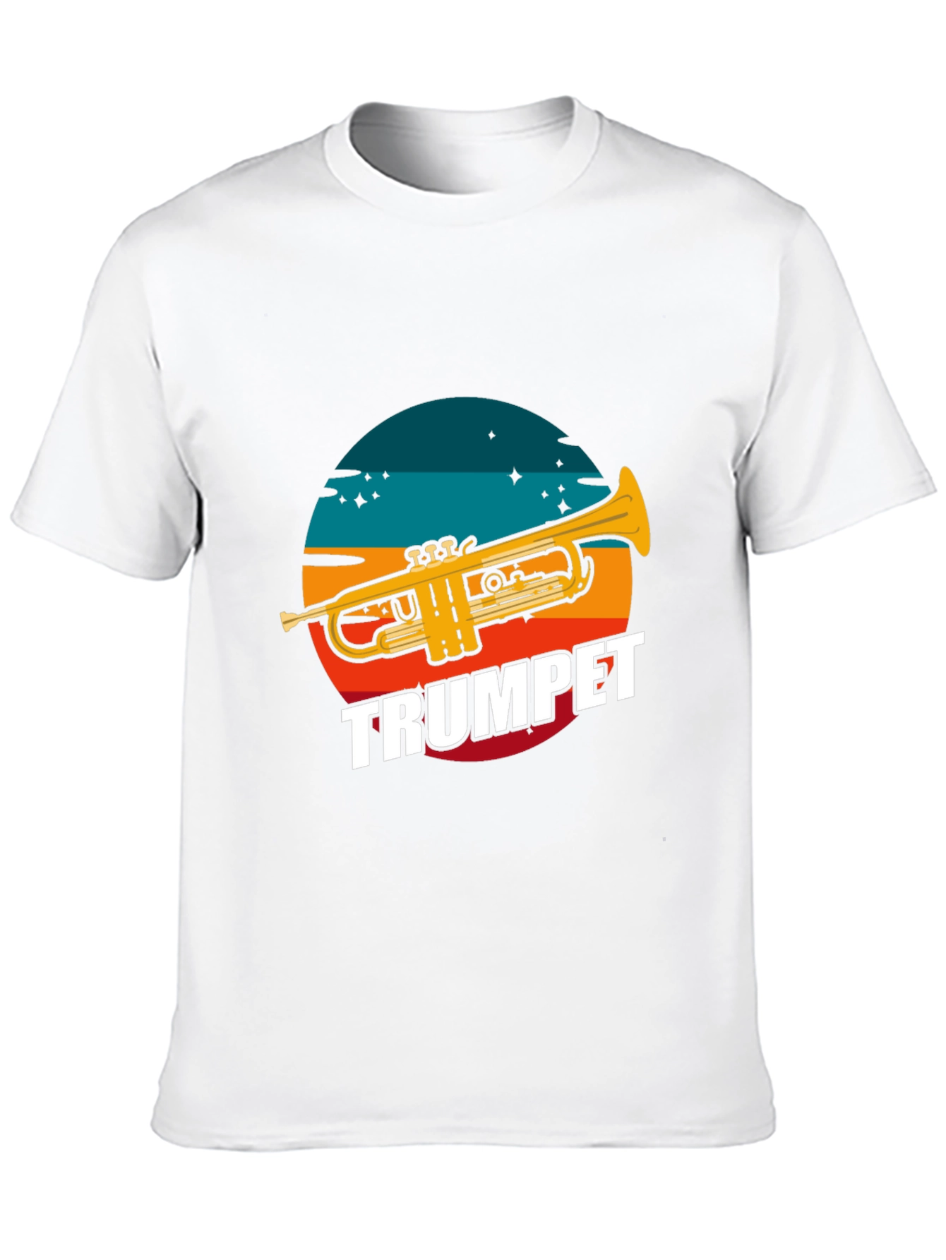 Trumpet Graphic Tee - Retro Sunset Design