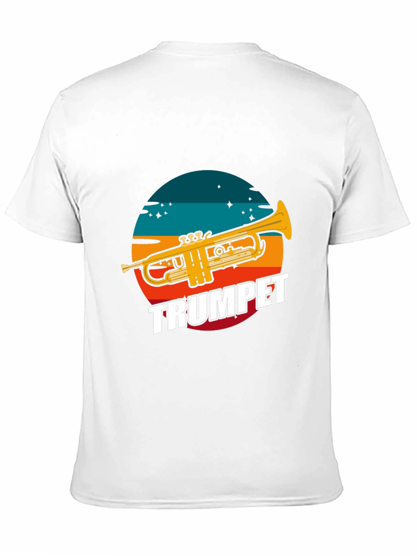 Trumpet Graphic Tee - Retro Sunset Design