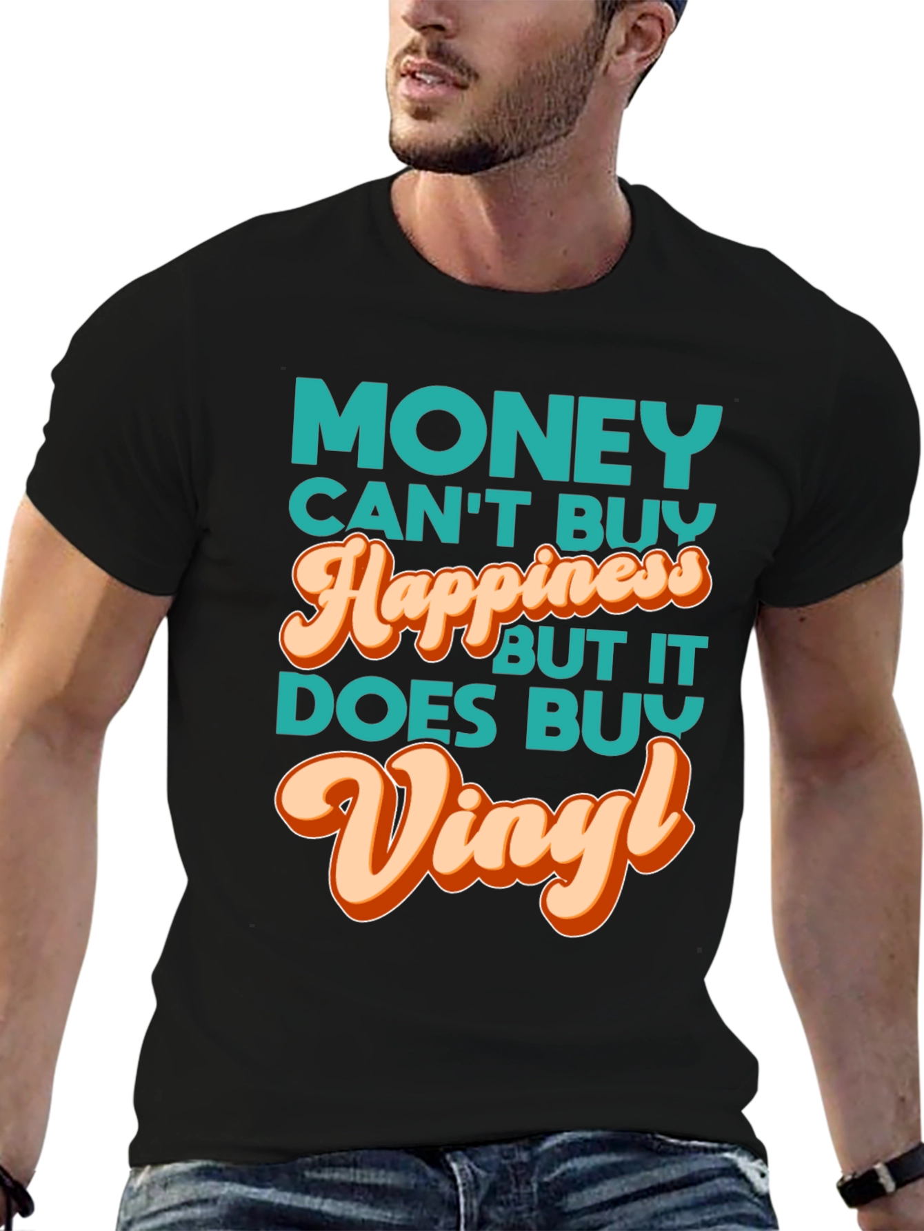 Money Cant Buy Happiness Vinyl Music T-Shirt
