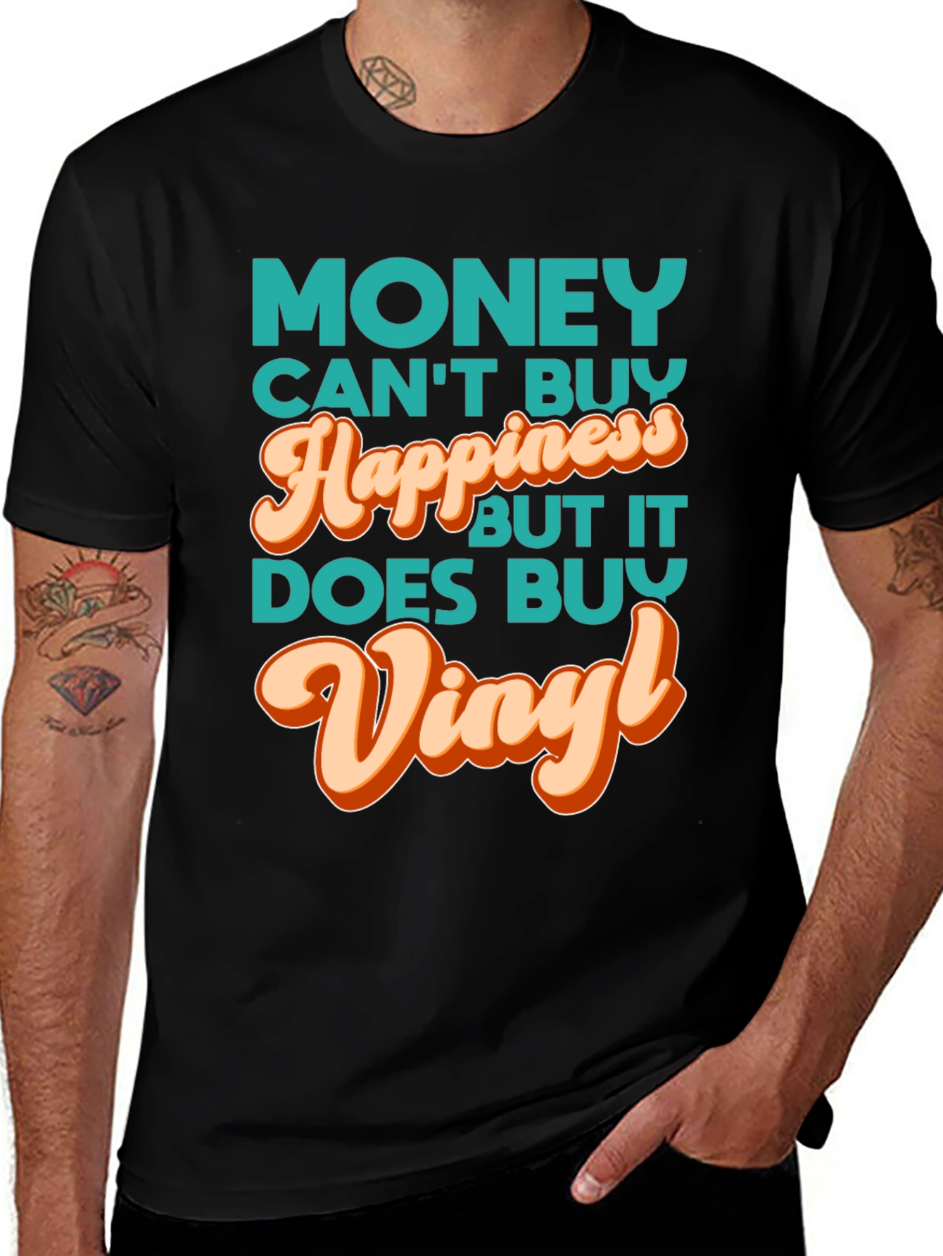 Money Cant Buy Happiness Vinyl Music T-Shirt