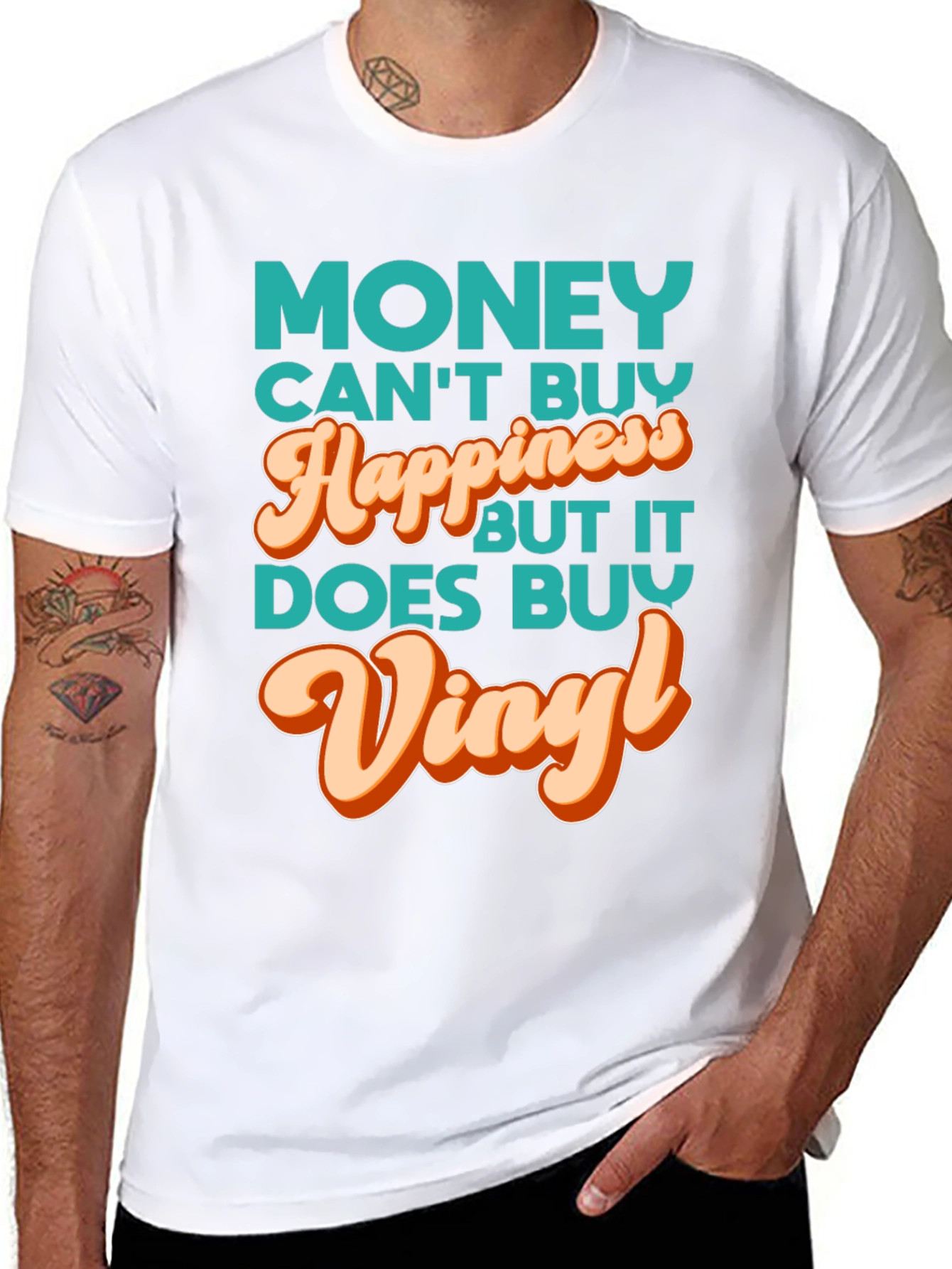 Money Cant Buy Happiness Vinyl Music T-Shirt