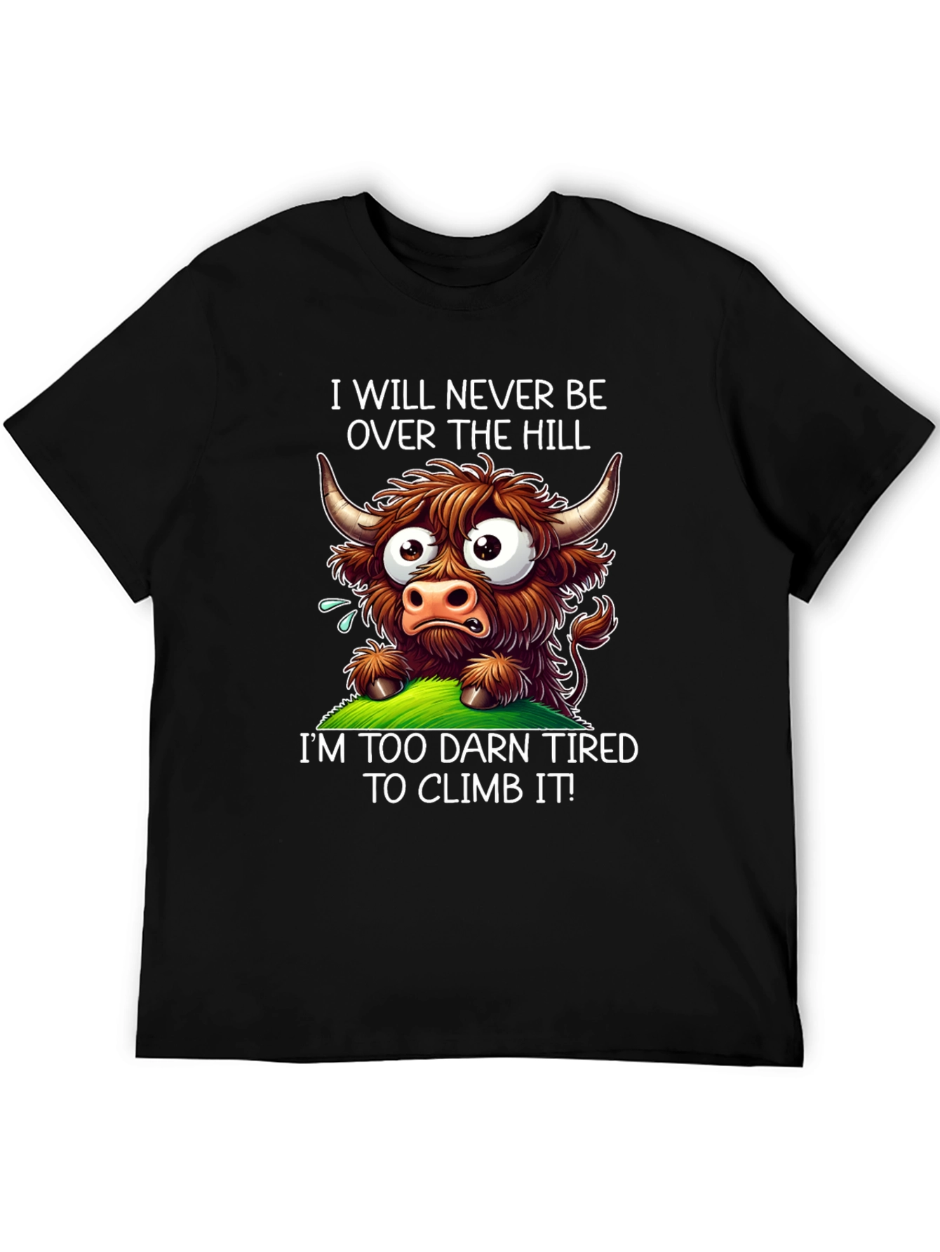 Funny Highland Cow Tired T-Shirt